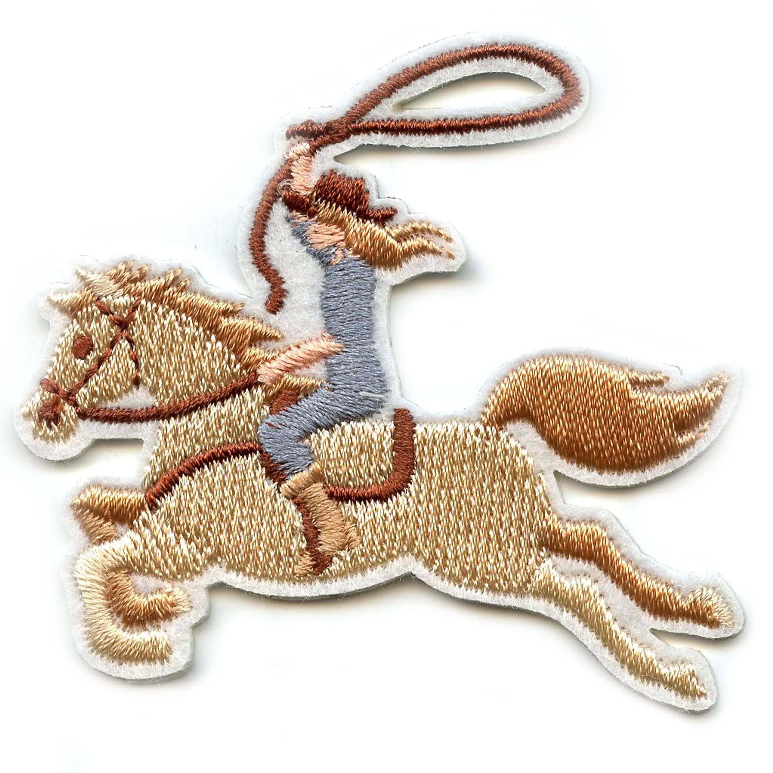 Cowgirl Riding Horse Patch Western Country Aesthetic Embroidered Iron On