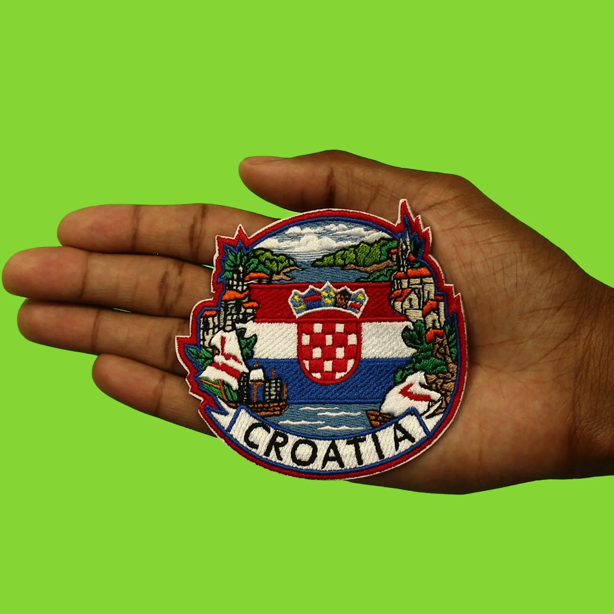 Croatia Balkans Travel Patch Tourist Souvenir Flag Embroidered Iron On - Image 2