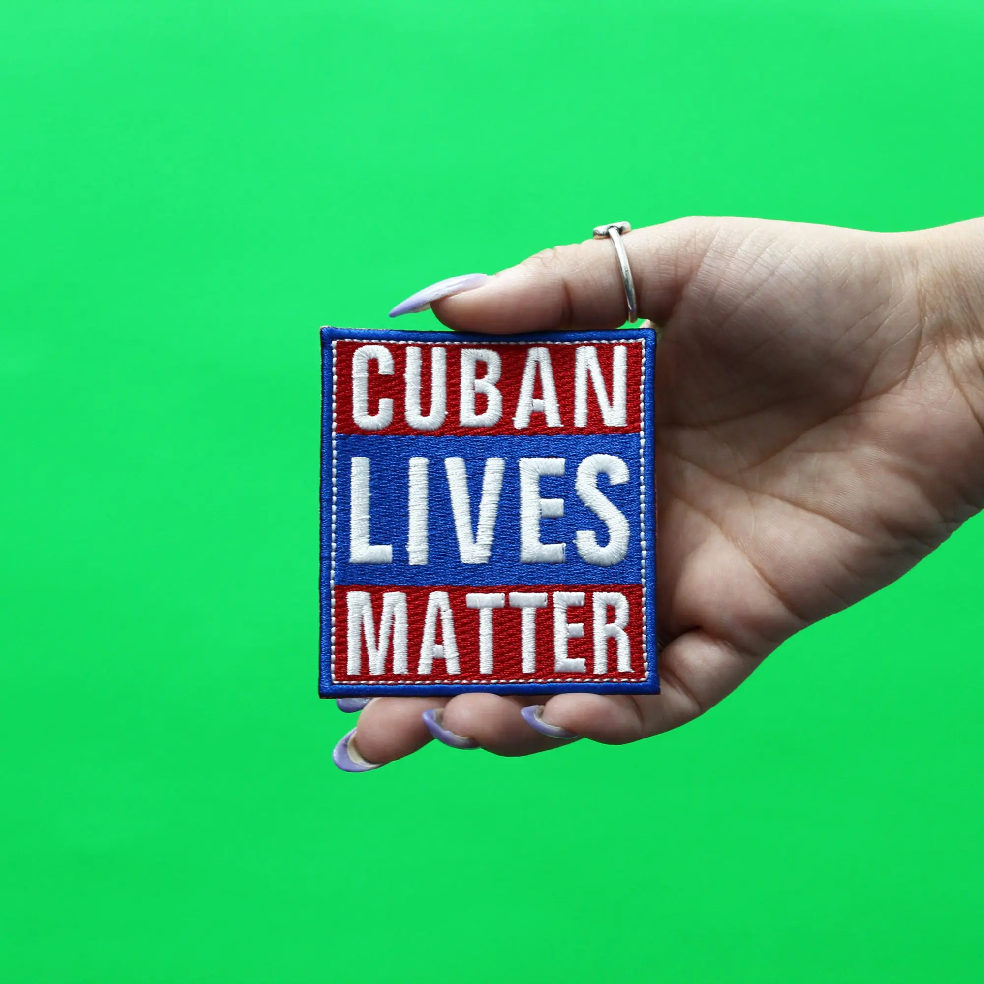 Cuban Lives Matter Patch Social Movement Embroidered Iron On - Cuba Colors - Image 2