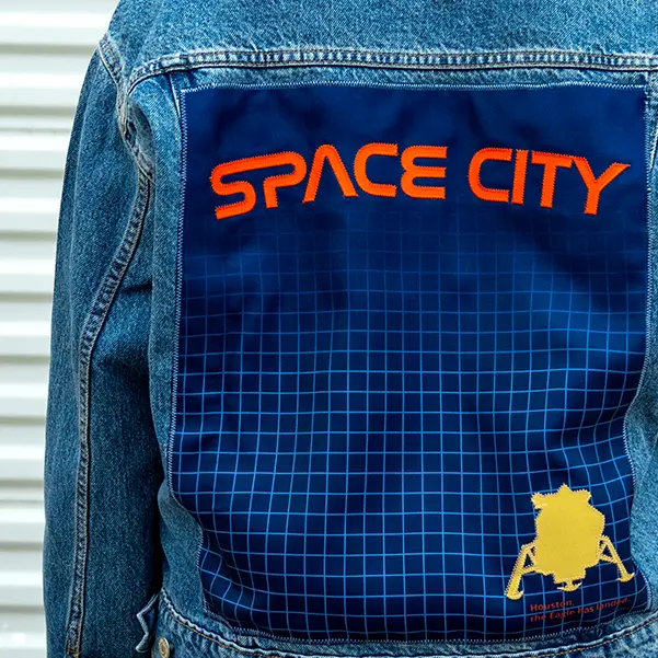 Custom Houston Baseball Team Space City Light Denim Jacket For Women - Image 2