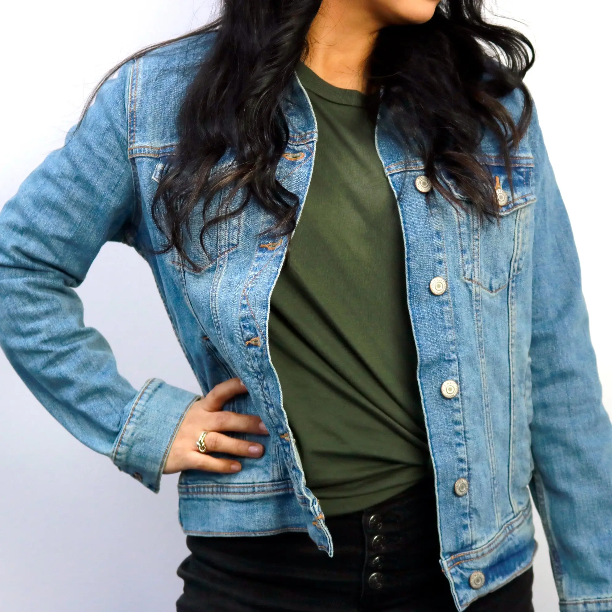 Custom Houston Basketball Team Retro Rainbow Light Denim Jacket For Women - Image 4