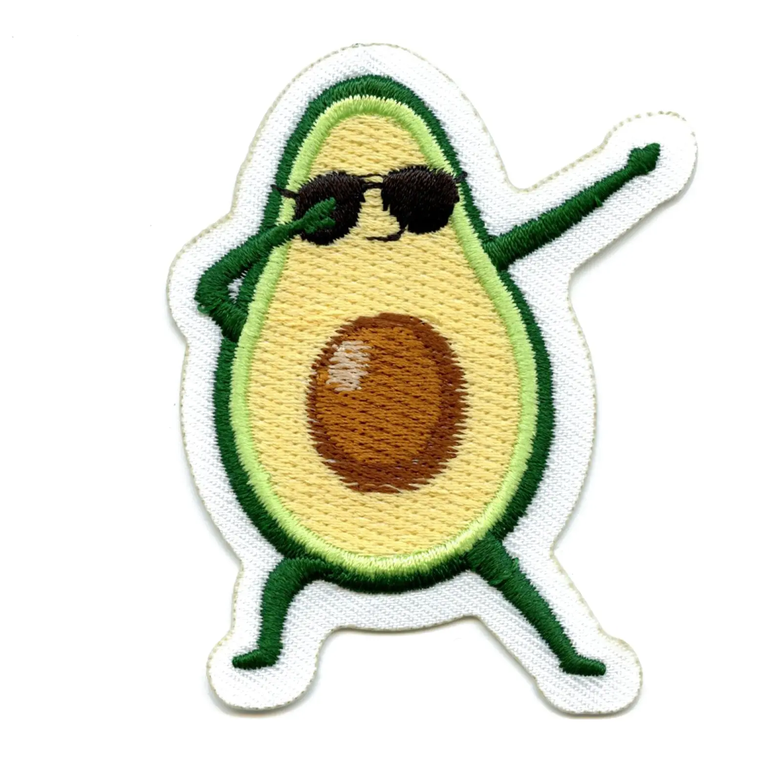 Dabbing Avocado Embroidered Iron On Patch