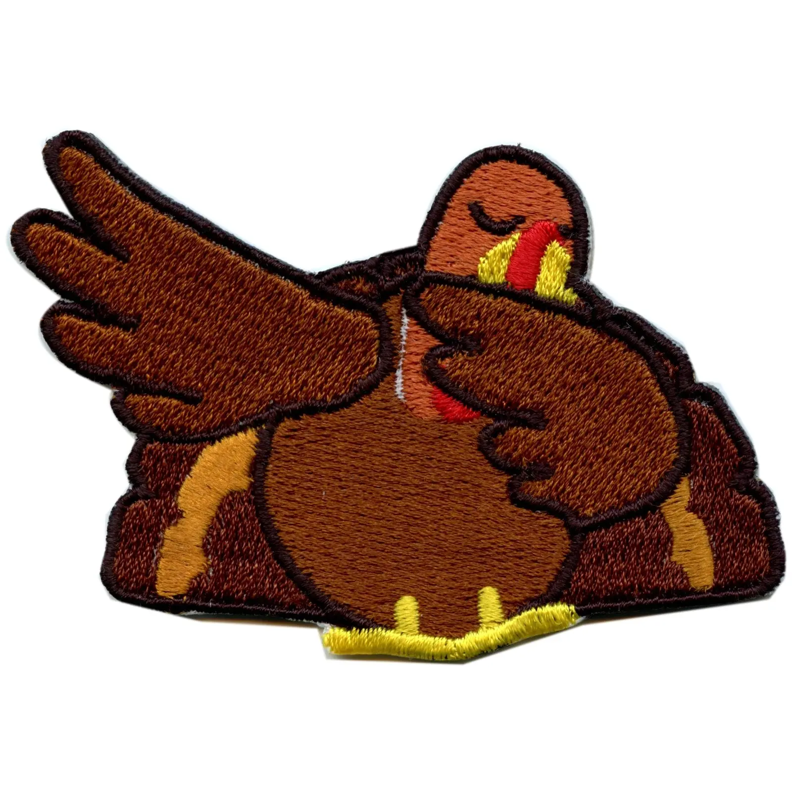 Dabbing Thanksgiving Turkey Iron On Embroidered Patch