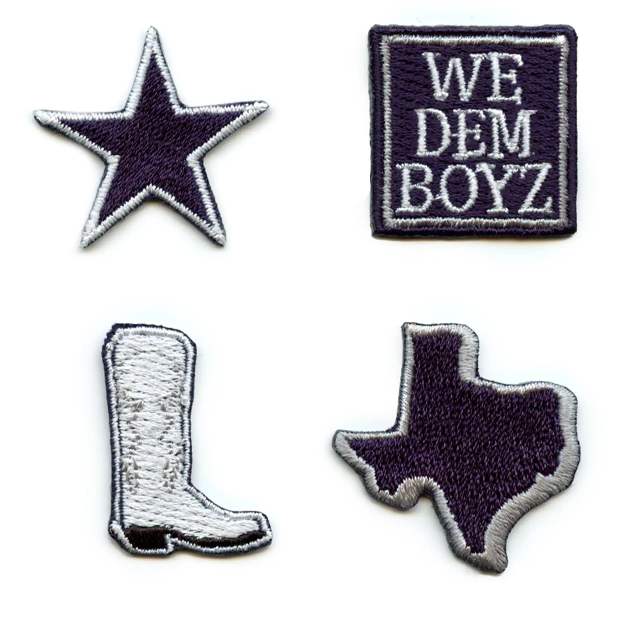 Dallas Football 4 Pack Mini Set Patch Boot Star Texas Embroidered Iron On
