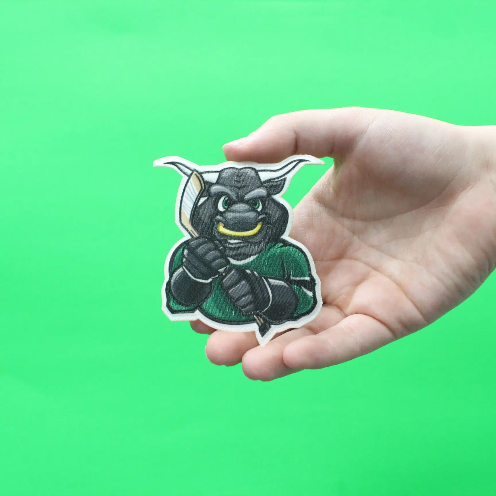 Dallas Texas Bull PhotoPatch Mascot Hockey Parody Embroidery Iron On - Image 2