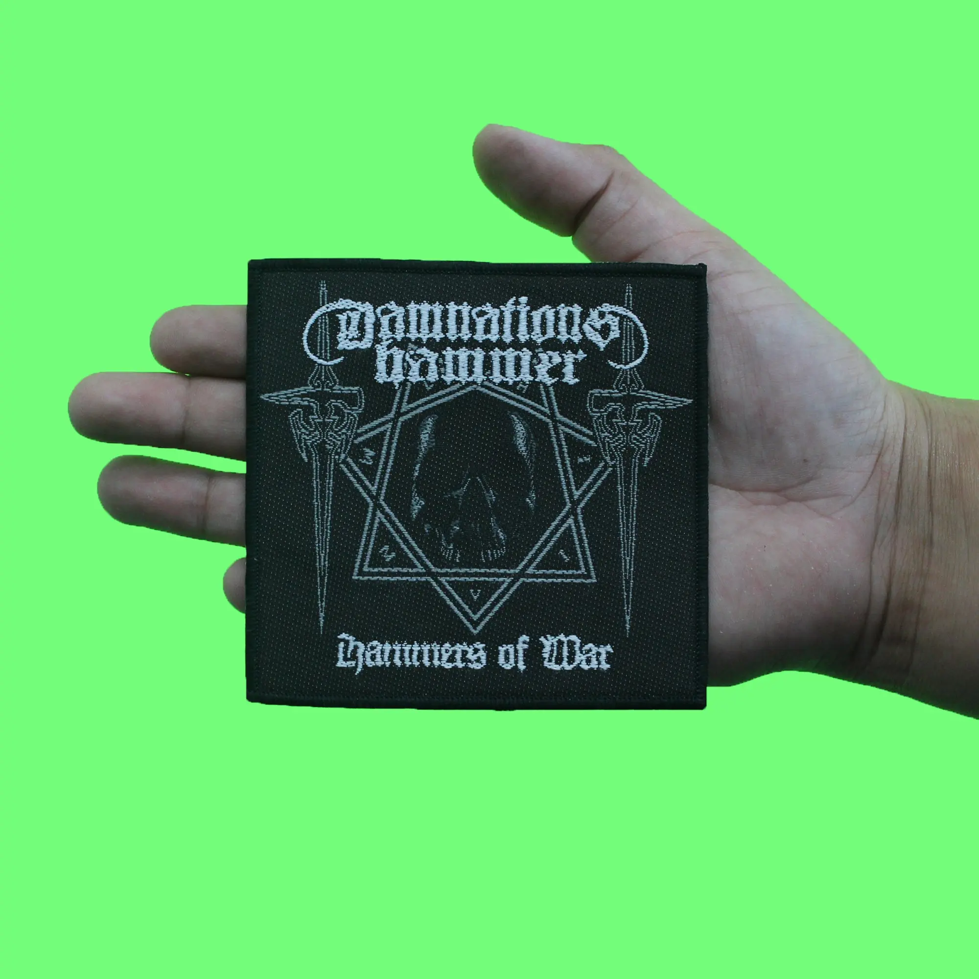 Damnation's Hammer Standard Band Patch Hammer Of War Woven Sew On - Image 2