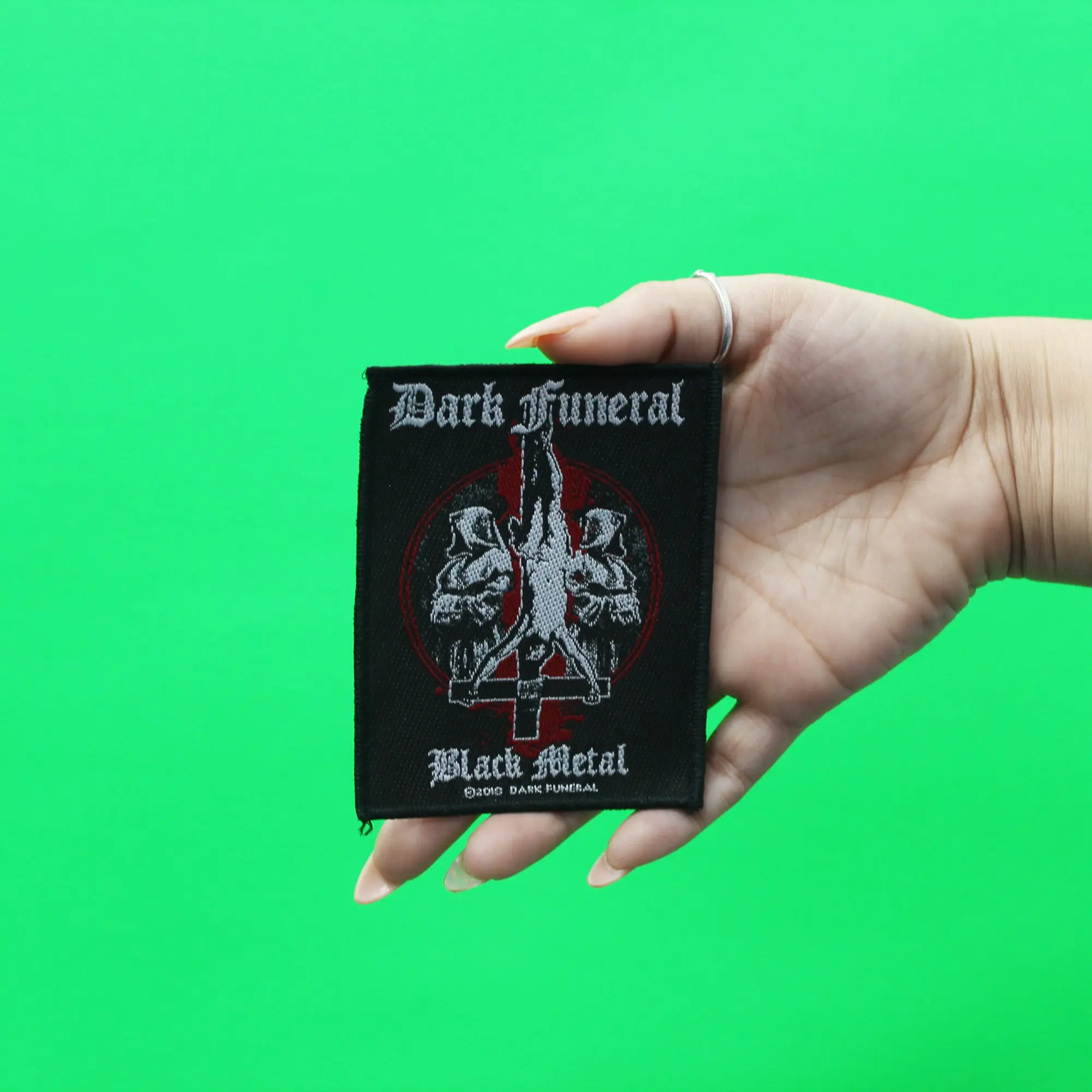Dark Funeral Band Patch Black Metal Rock Woven Sew On - Image 2