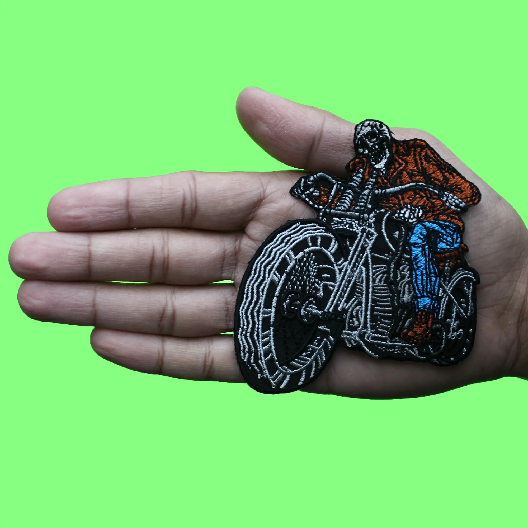David Lozeau Dead Man Riding Patch Skull Vehicle Culture Embroidered Iron-On - Image 2