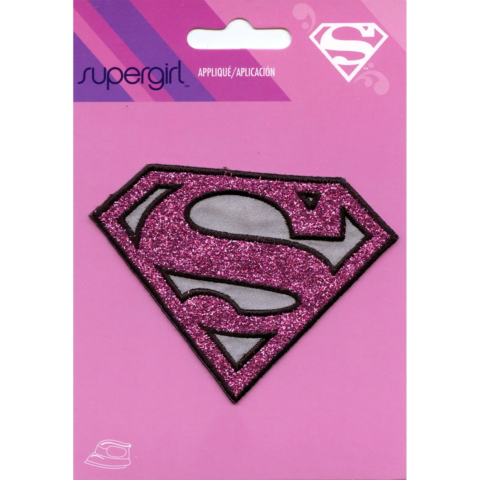 Dc Comics Supergirl Pink Shimmer Iron on Applique Patch - Medium