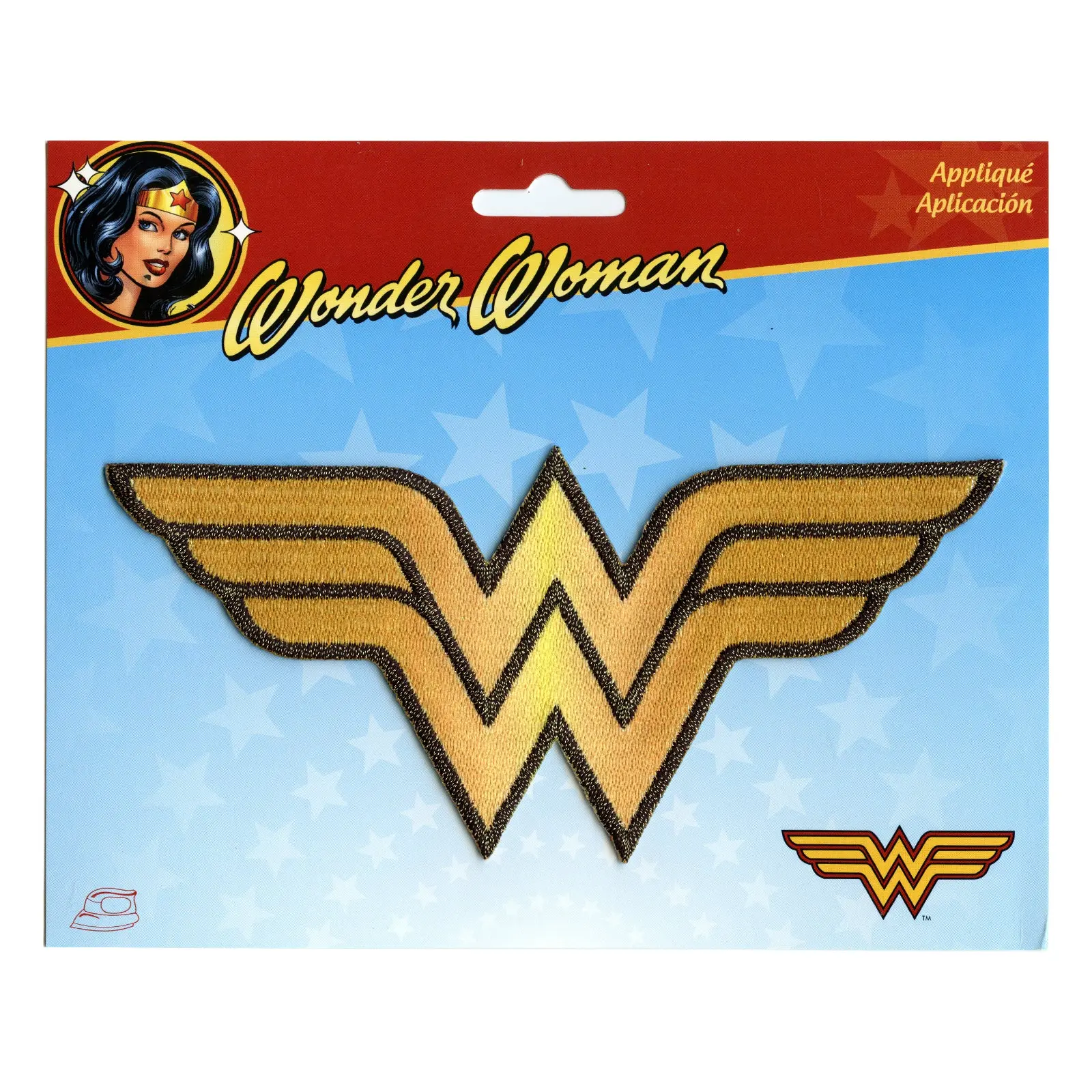 DC Comics Wonder Woman Glitter Logo Iron on Applique Patch - L - Image 2