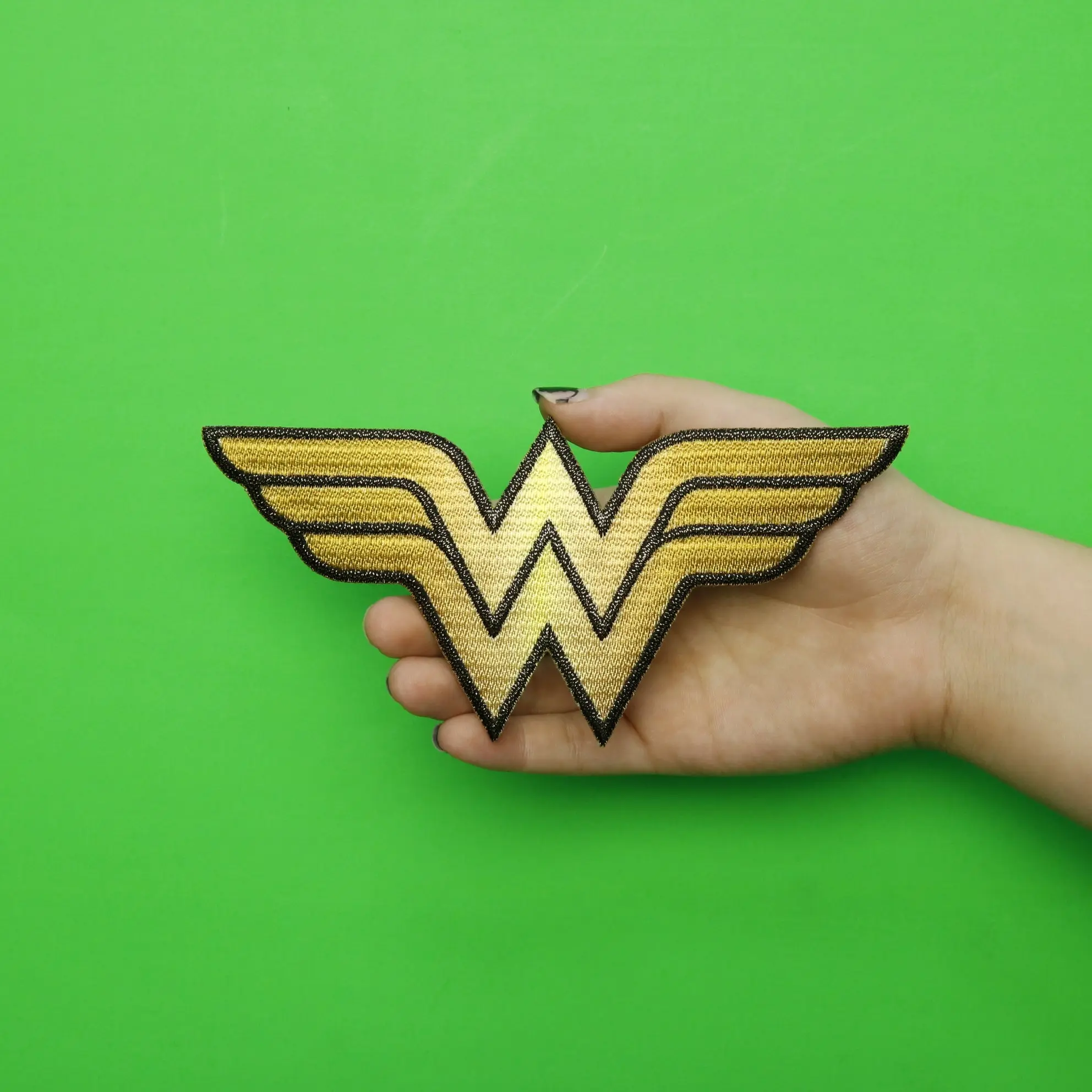 DC Comics Wonder Woman Glitter Logo Iron on Applique Patch - L - Image 3