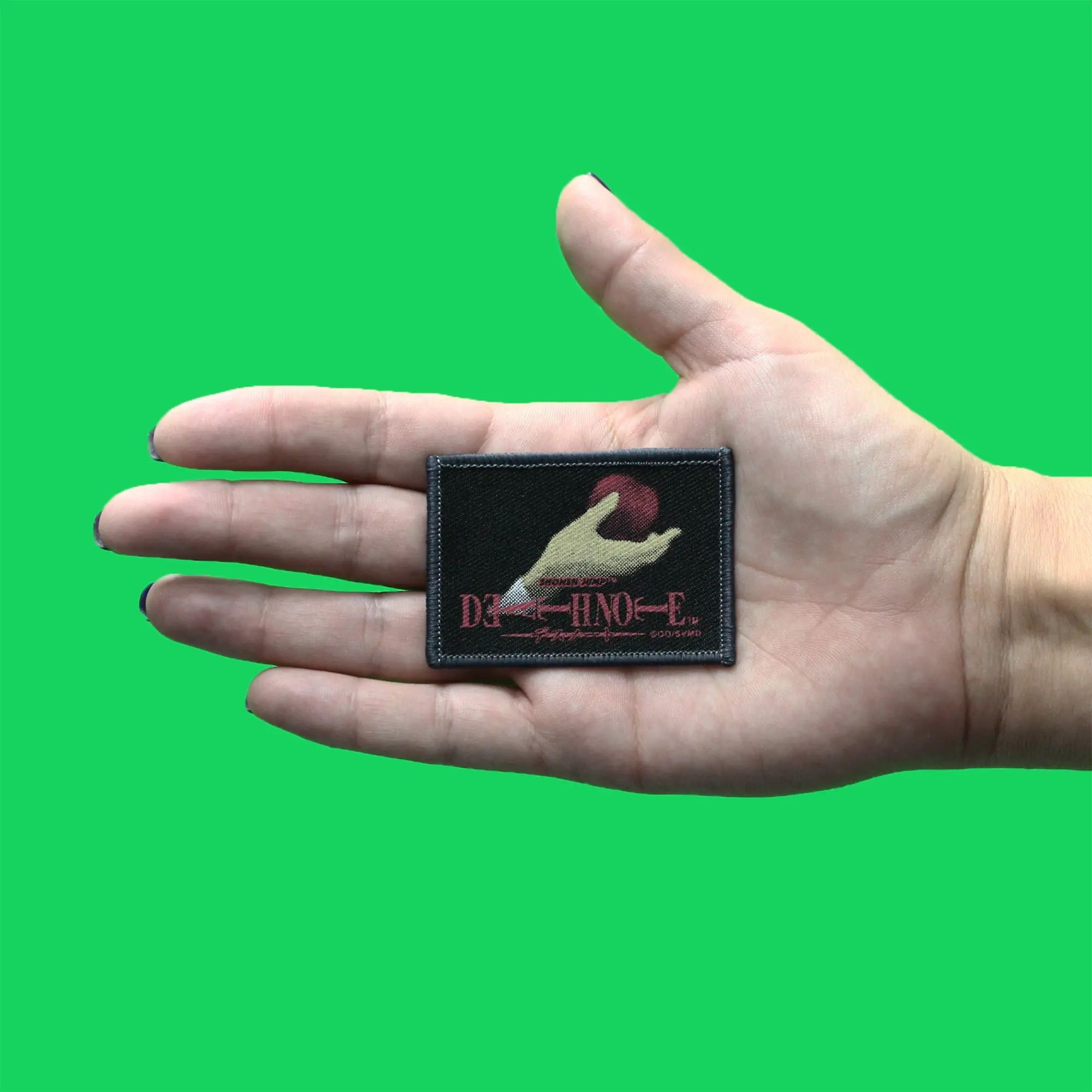 Death Note Apple In Hand Patch Forbidden Fruit DGT Printed Iron On - Image 2