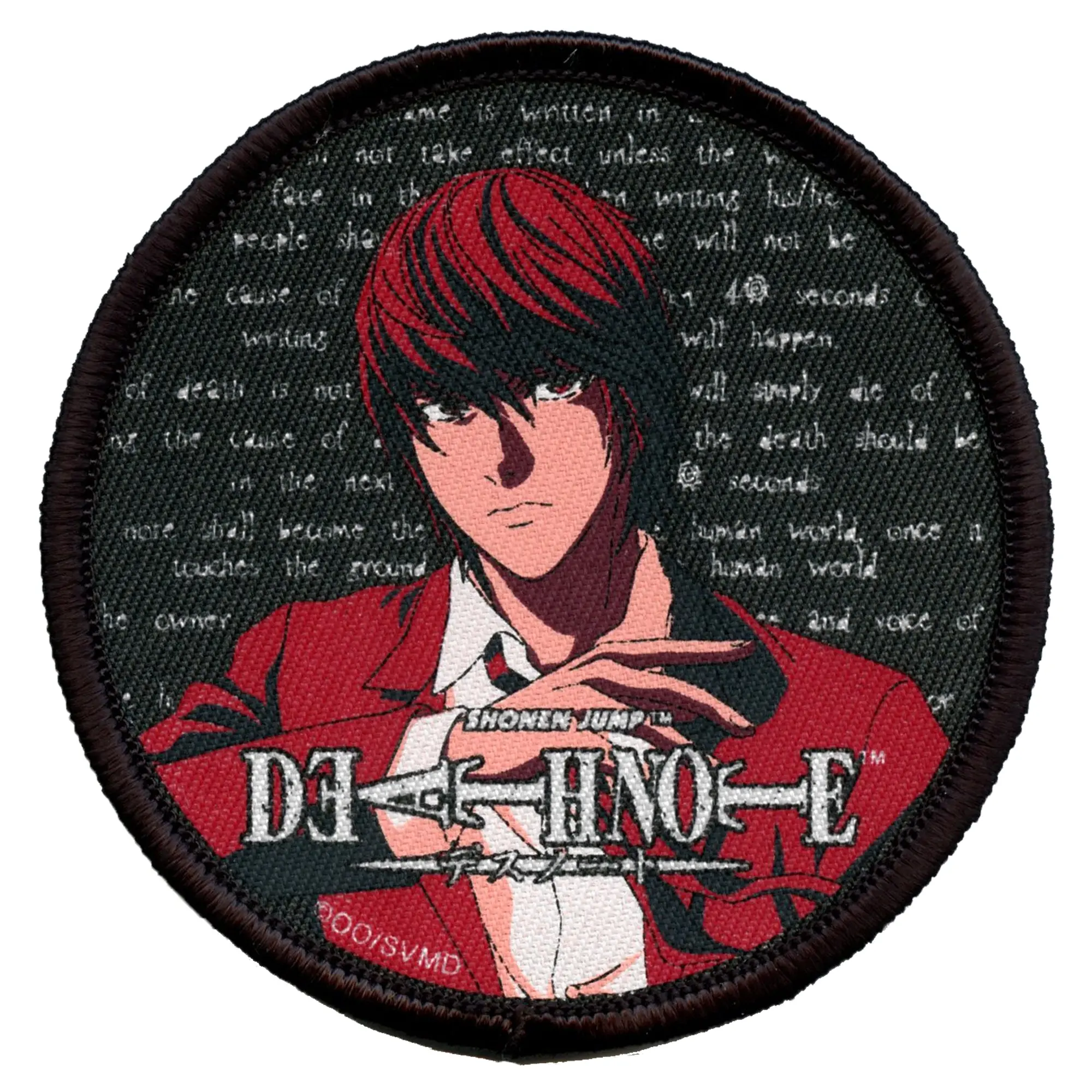 Death Note Light Yagami Patch Round Kira Sublimated Iron On