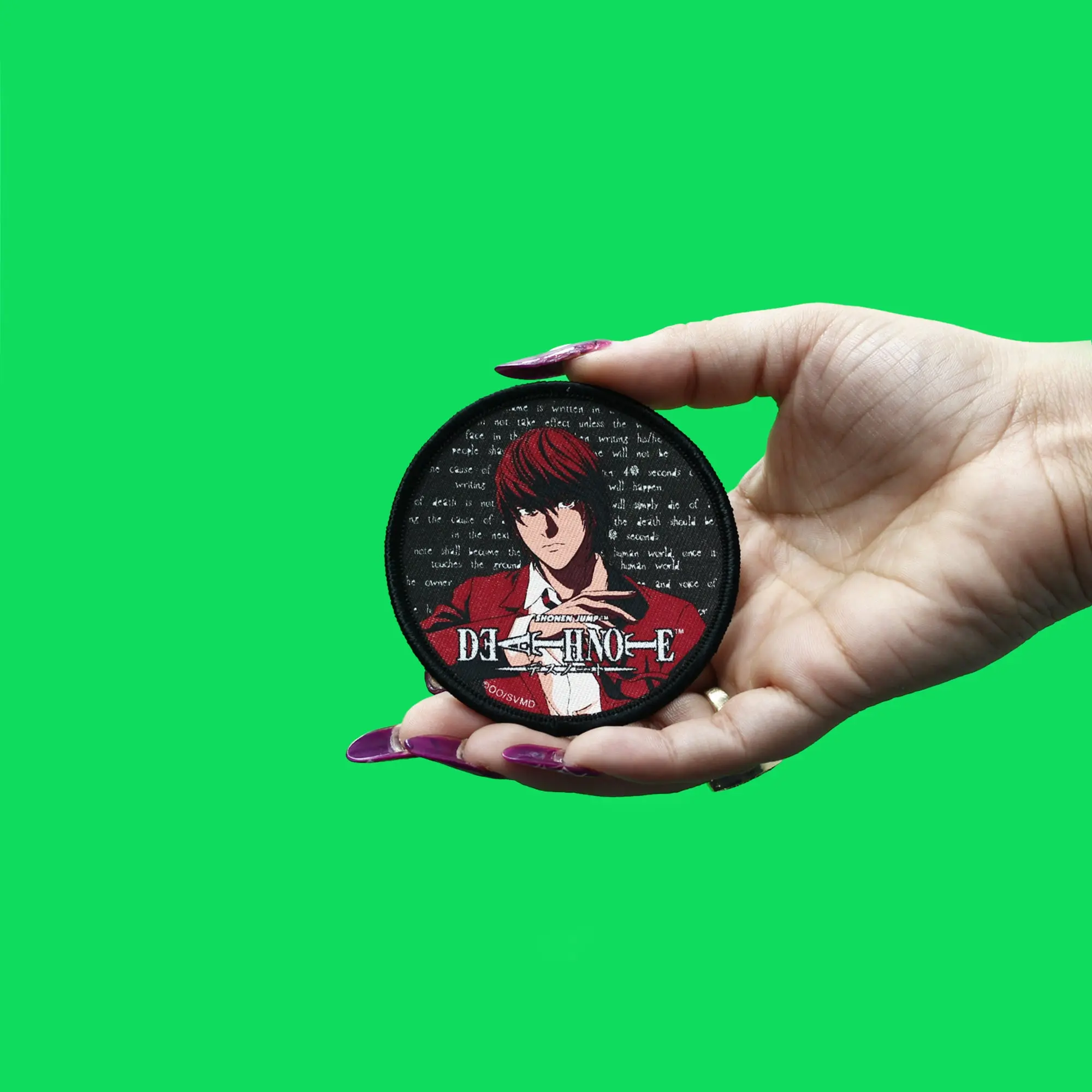 Death Note Light Yagami Patch Round Kira Sublimated Iron On - Image 2