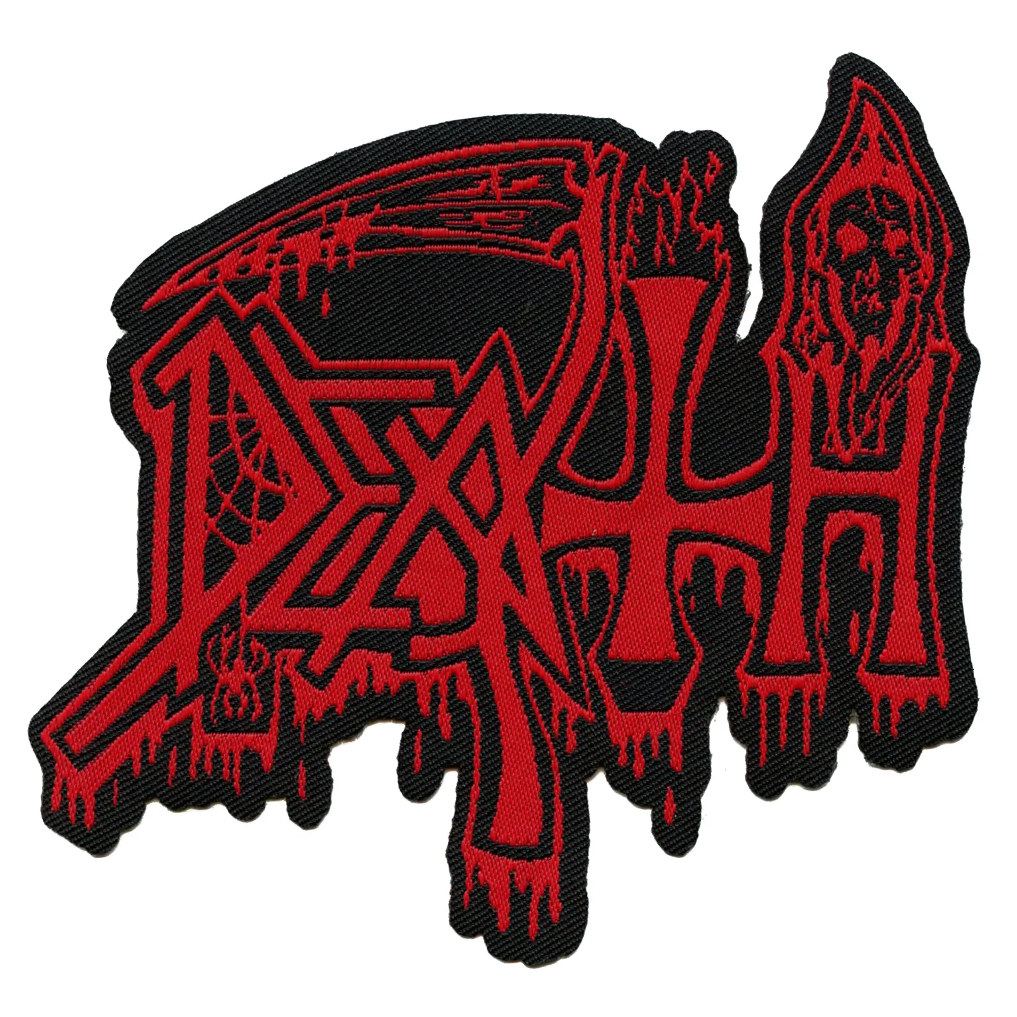 Death Standard Cut Out Patch Metal Rock Band Woven Sew On