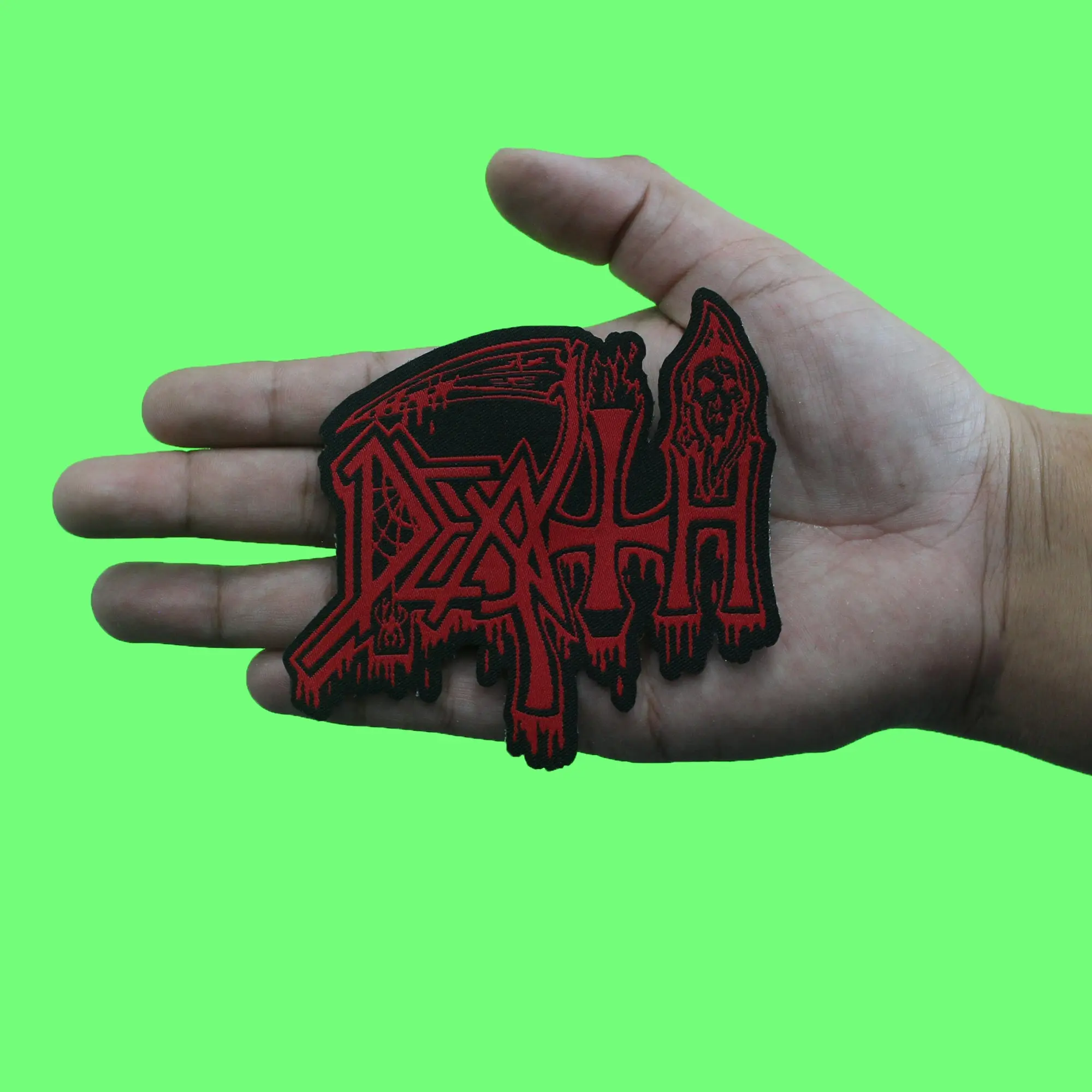 Death Standard Cut Out Patch Metal Rock Band Woven Sew On - Image 2