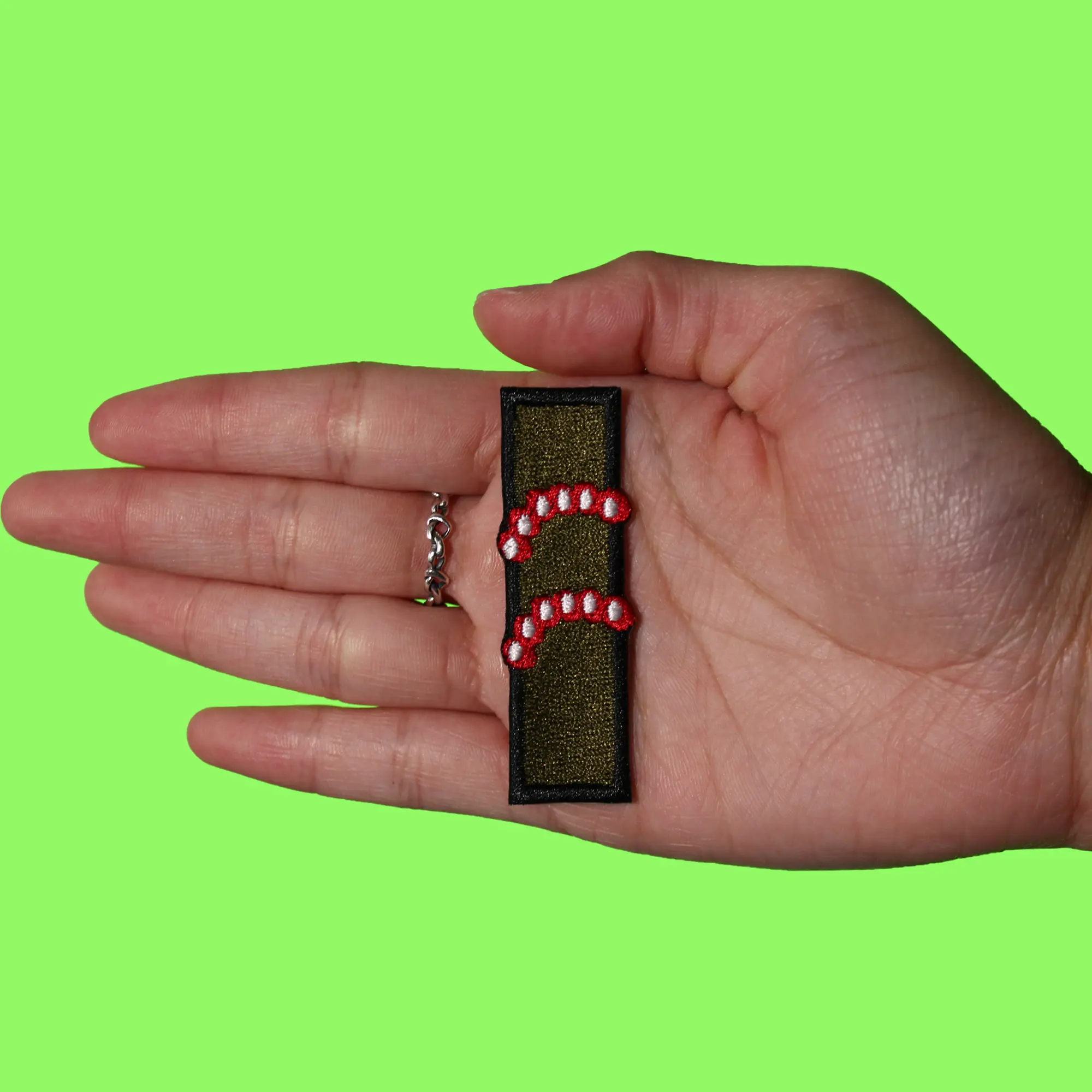 Demon Katana Sword Green Patch Red Dots Slayer Embroidered Iron On - Image 2