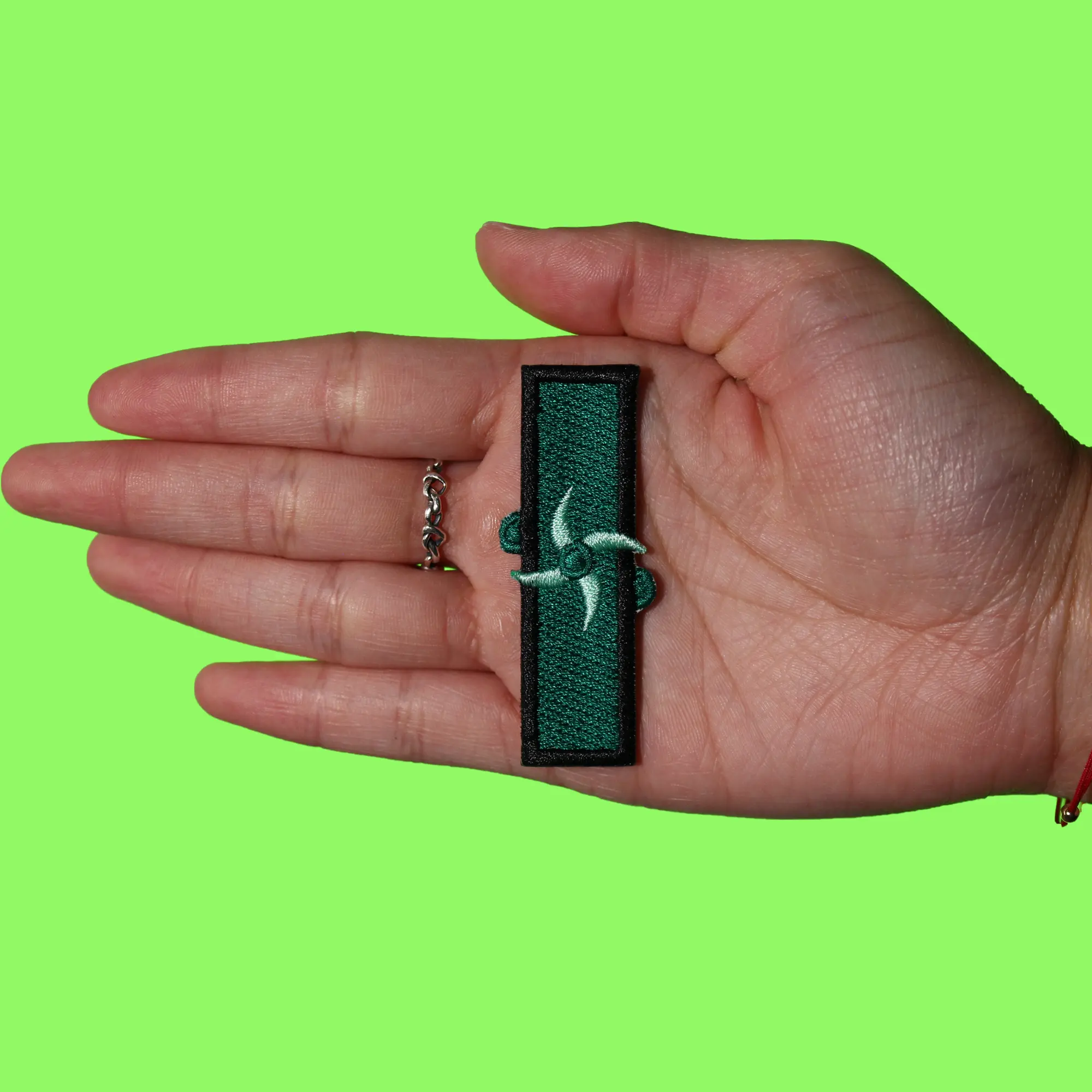 Demon Katana Sword Patch Green Slayer Anime Embroidered Iron On - Image 2