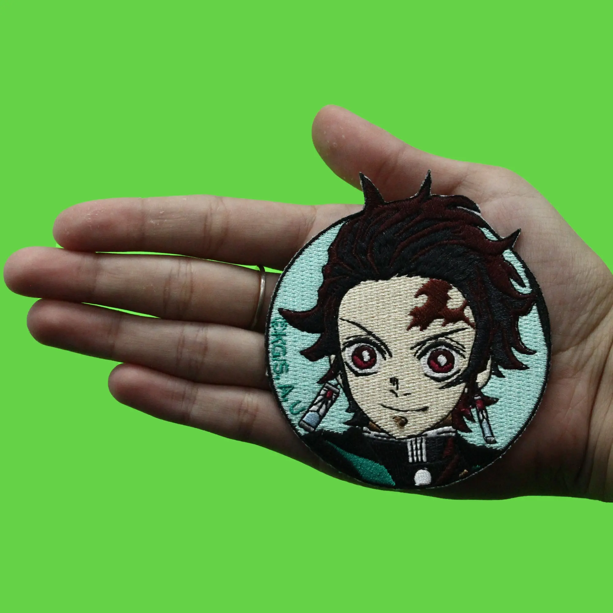 Demon Slayer Tanjiro Patch Kamado Anime Character Embroidered Iron On - Image 2