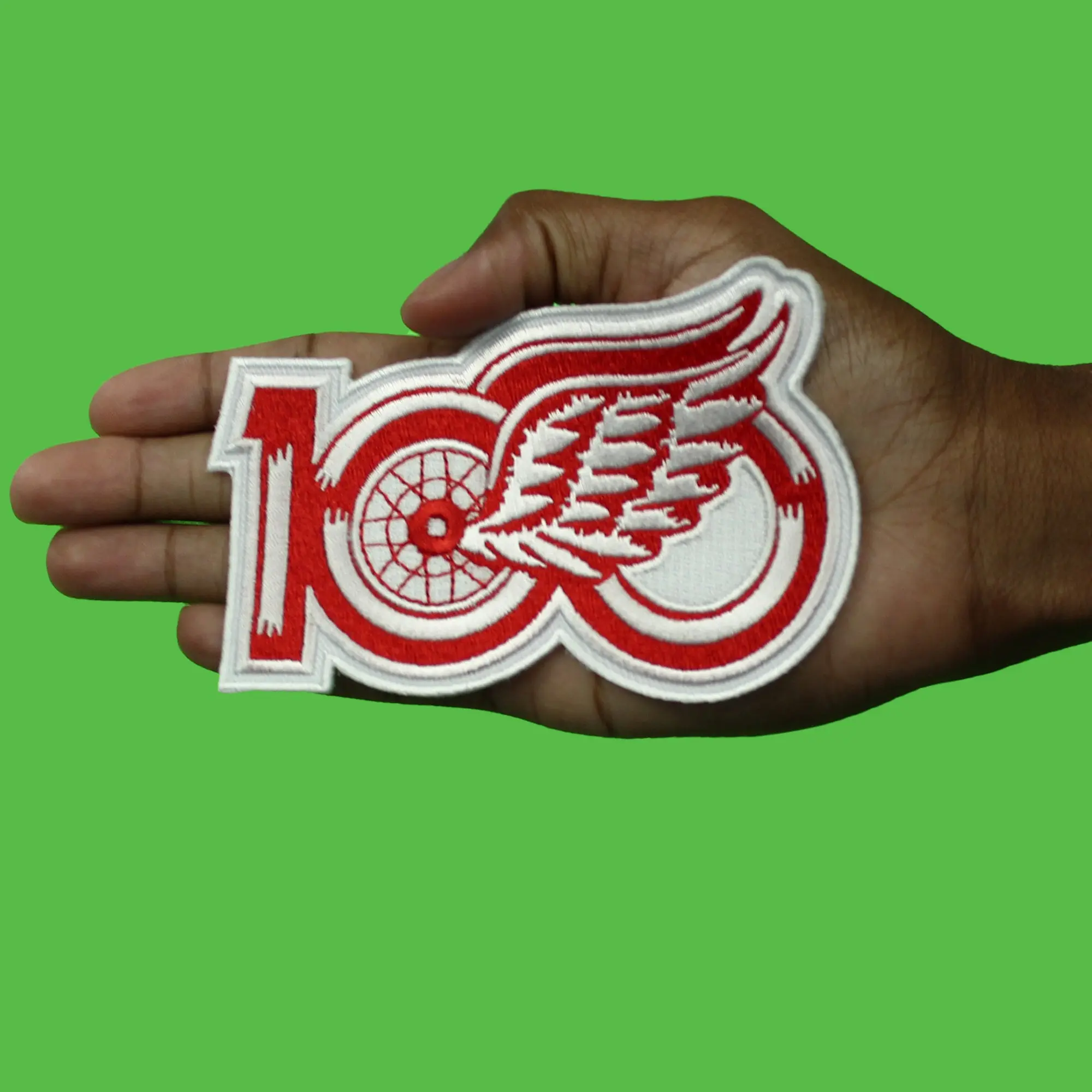 Detroit Red Wings 100th Anniversary NHL Season Jersey Patch 2025-26 (White) - Image 3