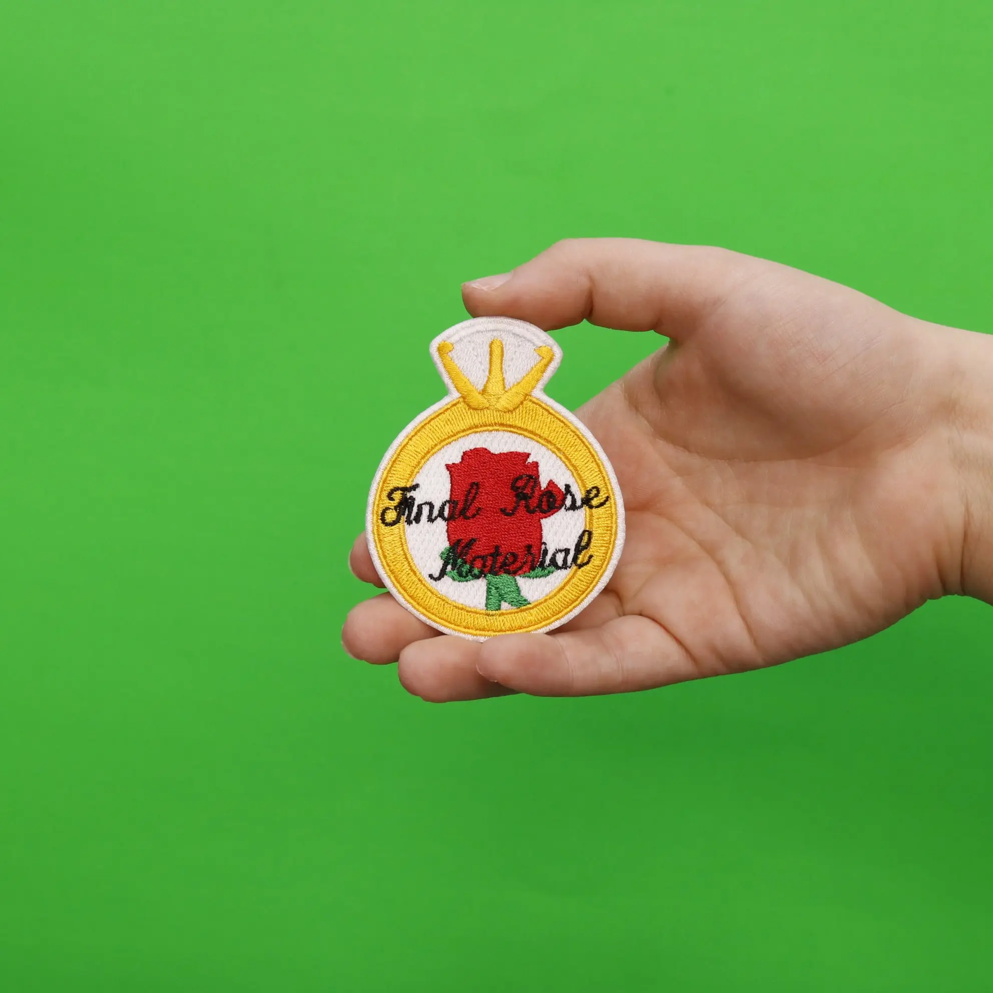 Diamond Ring "Final Rose Material" Embroidered Iron On Patch - Image 2