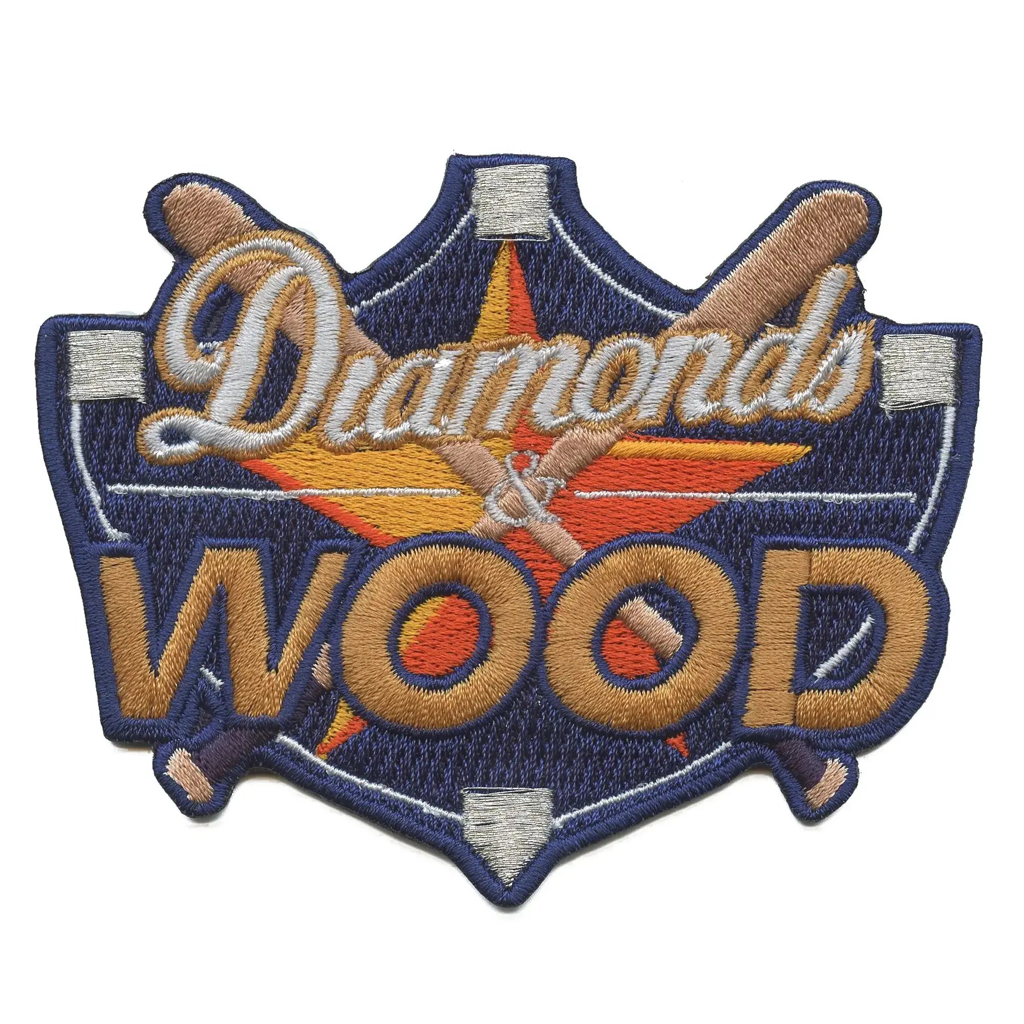 Diamonds And Wood Patch Houston Parody Culture Embroidered Iron On - Image 2