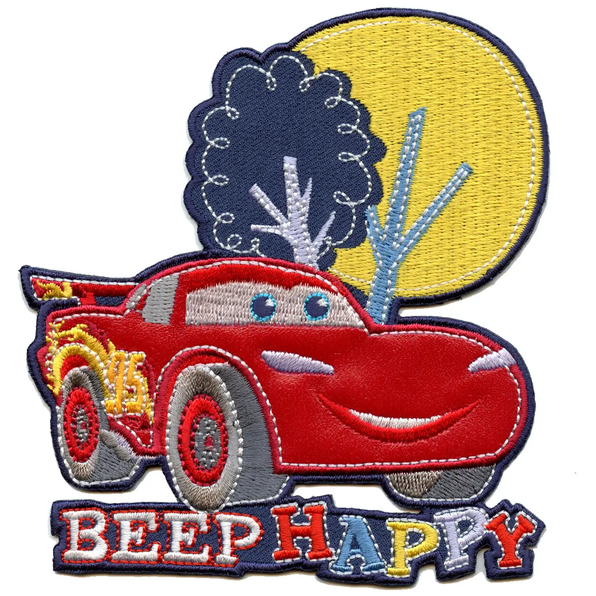 Disney Cars "Beep Happy" Embroidered Applique Patch