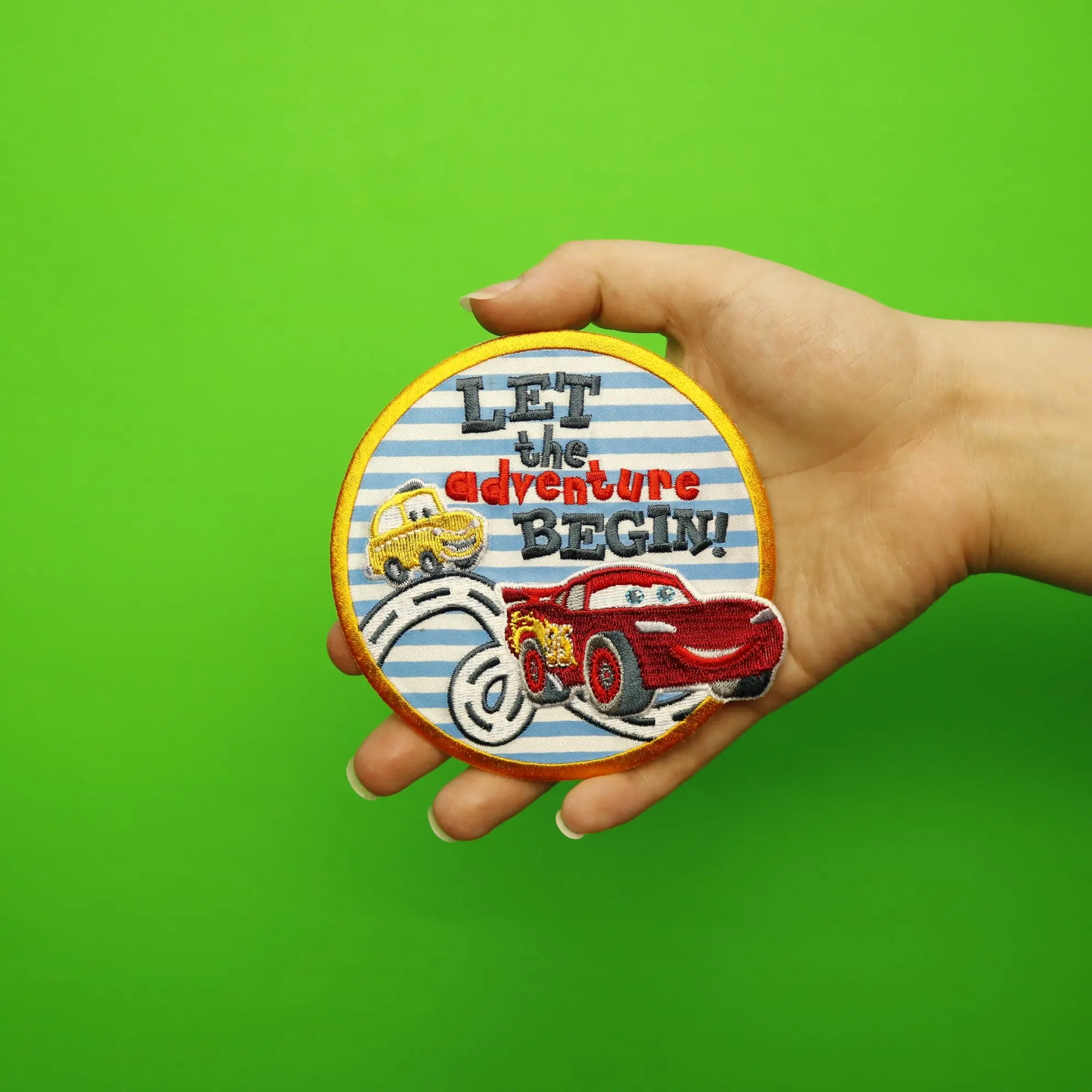 Disney Cars Lightning McQueen "Let The Adventure Begin" Embroidered Applique Iron On Patch - Image 3