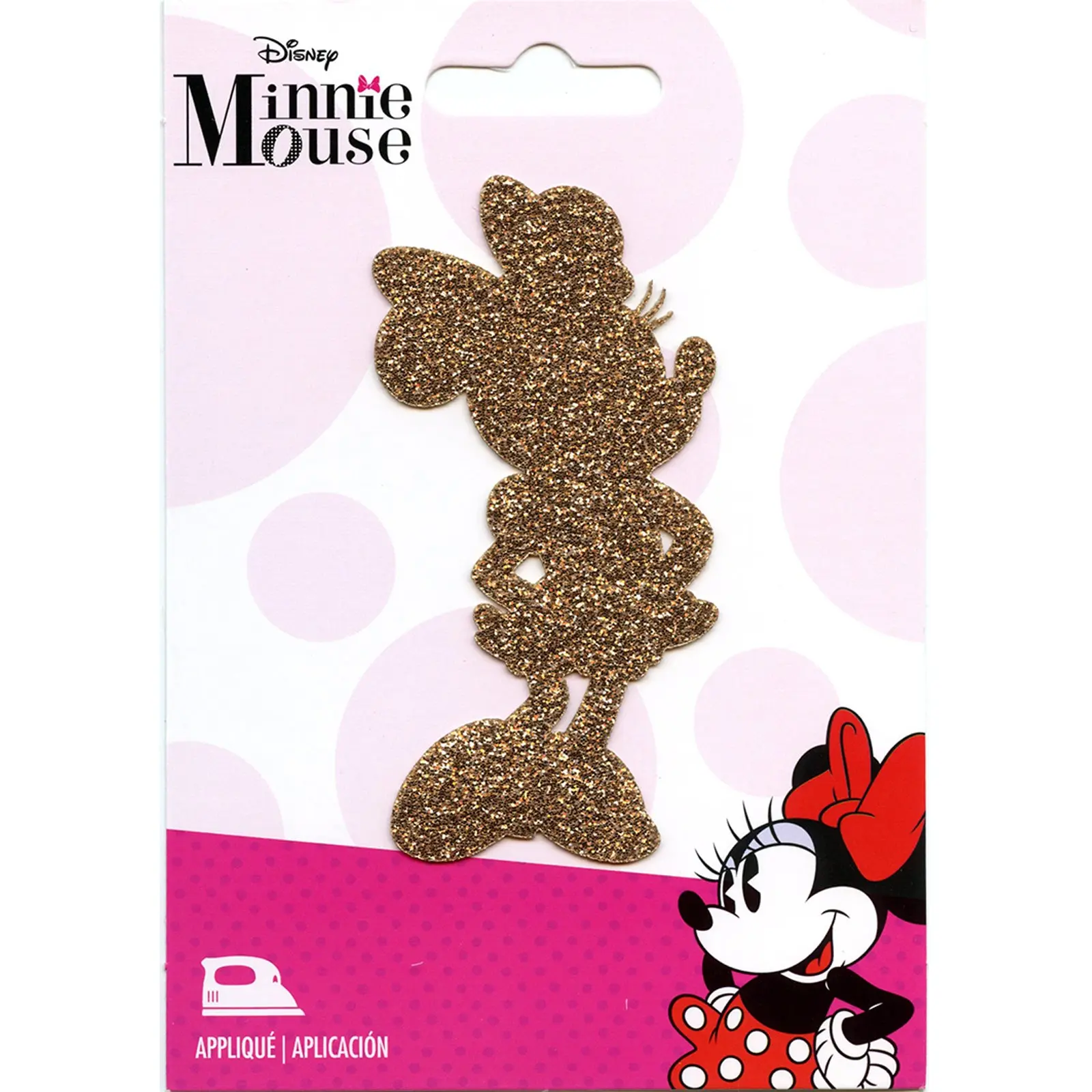 Disney Minnie Mouse Gold Shimmer Iron on Applique Patch - Image 2