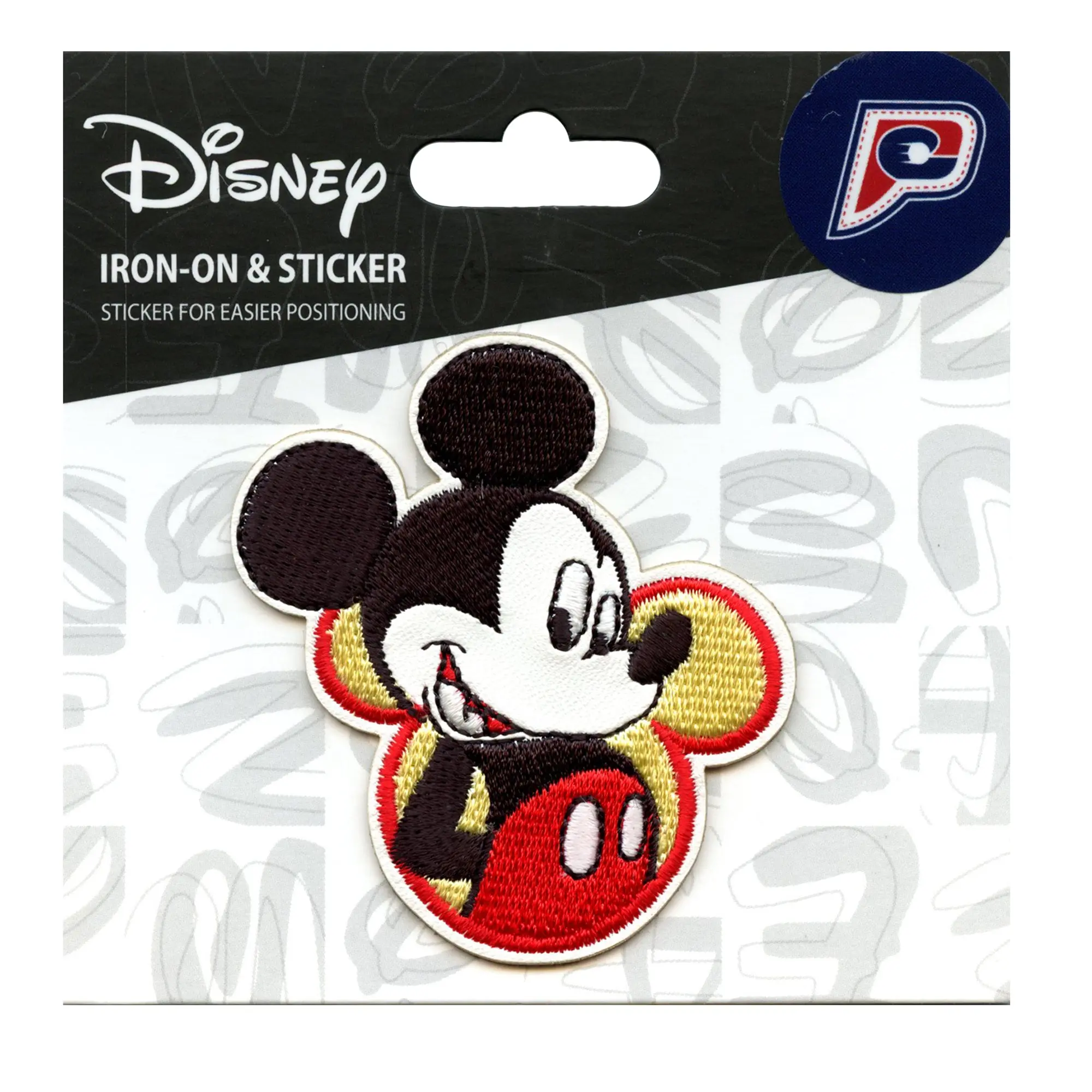 Disney Mickey Mouse Patch Inside Head Silhouette Leather Embroidered Iron On - Image 2
