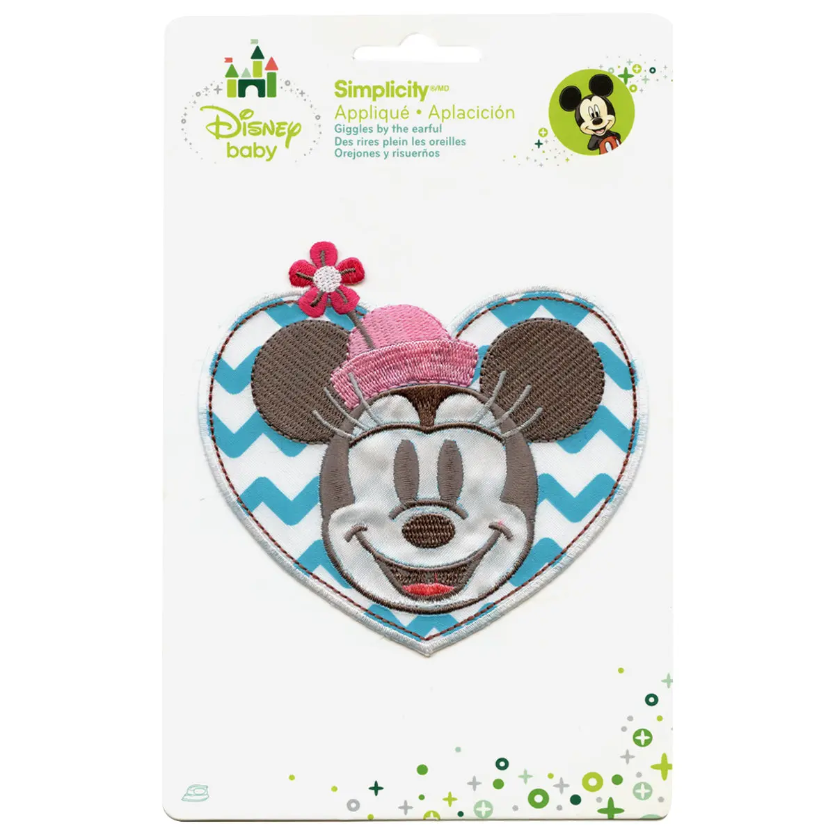 Disney Minnie Head In A Heart Embroidered Applique Iron On Patch - Image 2