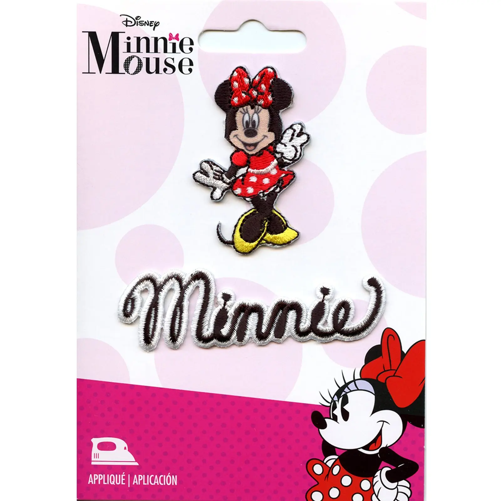 Disney Minnie Mouse With Script Iron on Embroidered Patch - Image 2