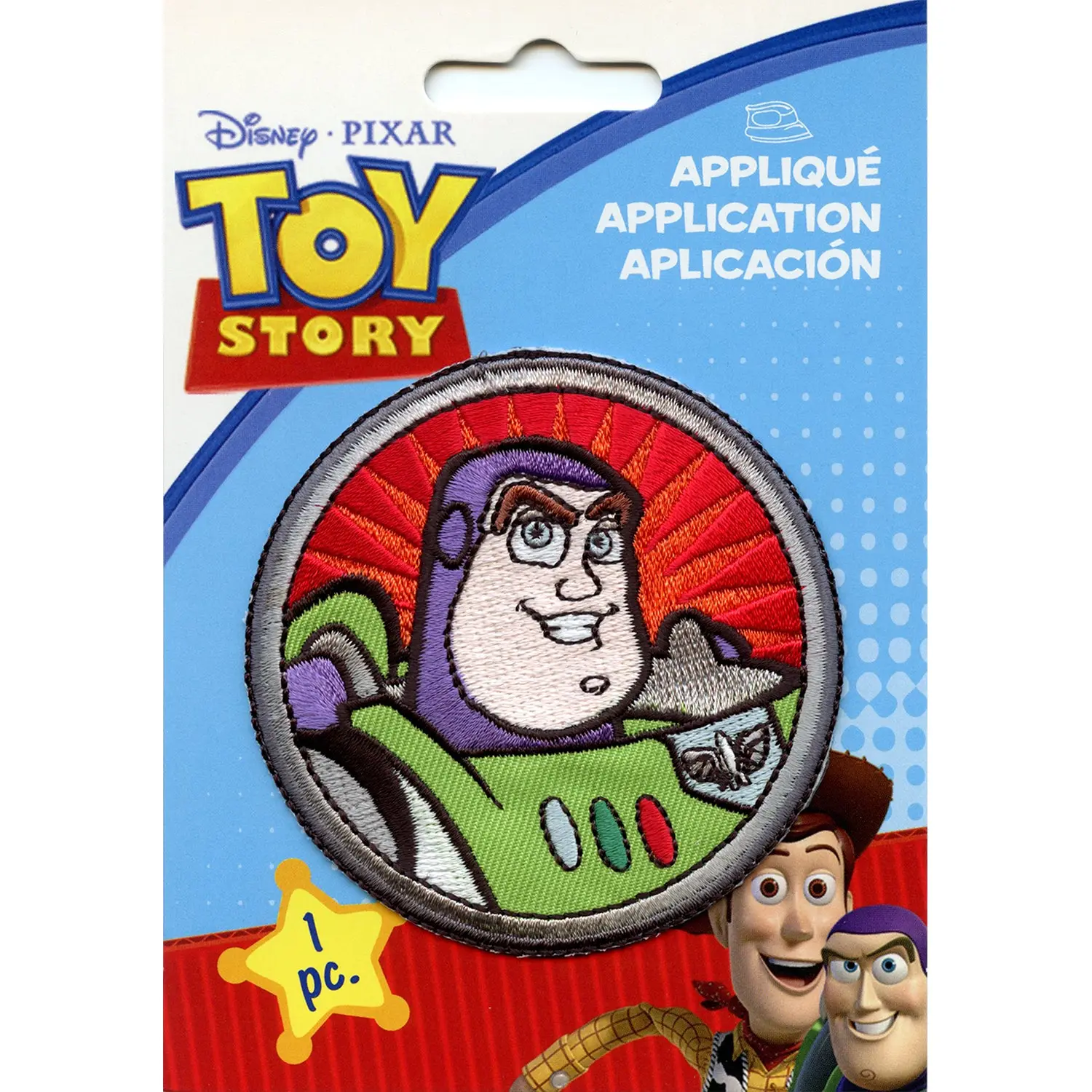 Disney Pixar Toy Story Buzz Light Year Round Embroidered Applique Patch - Image 2