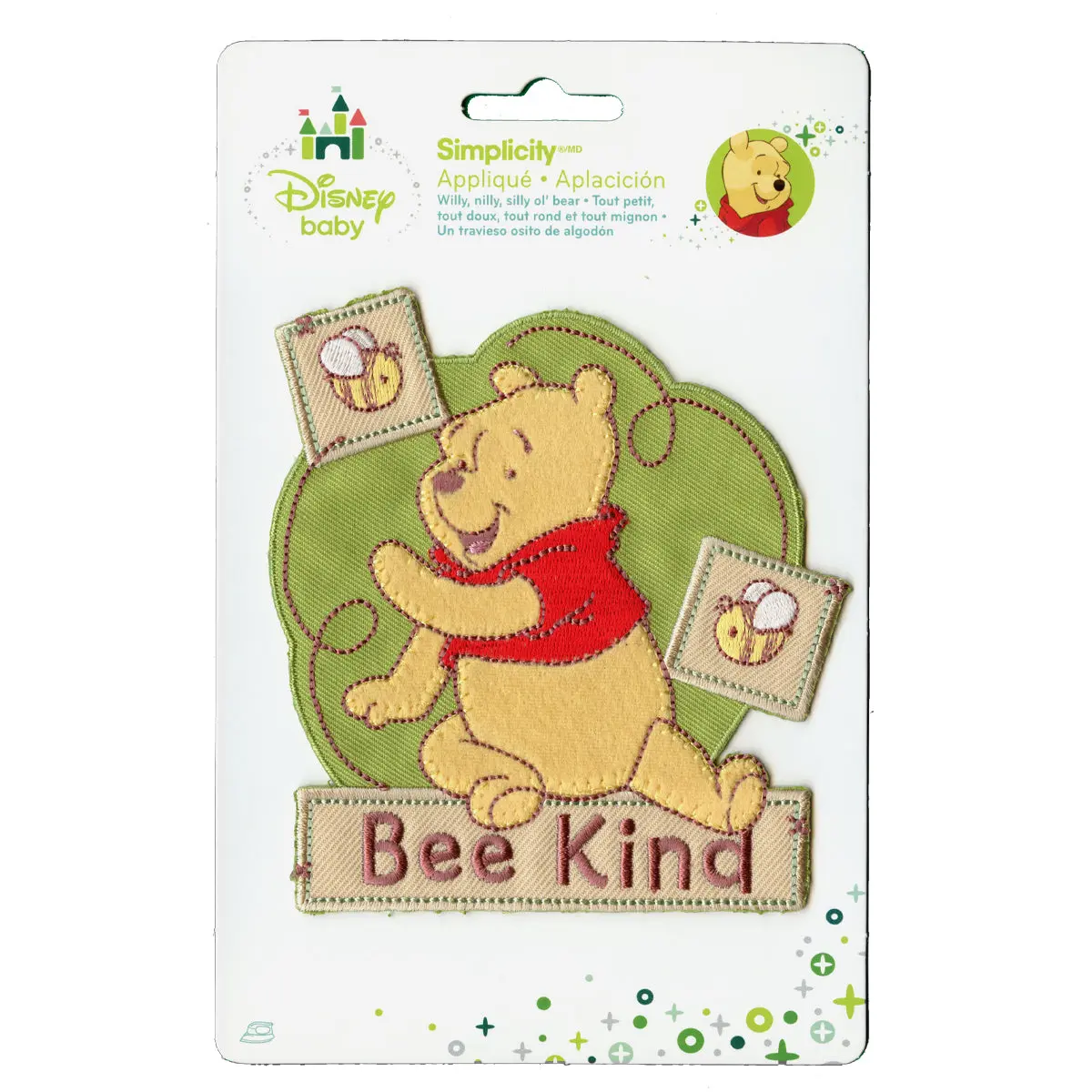 Disney Winnie The Pooh "Bee Kind" Embroidered Applique Iron On Patch - Image 2