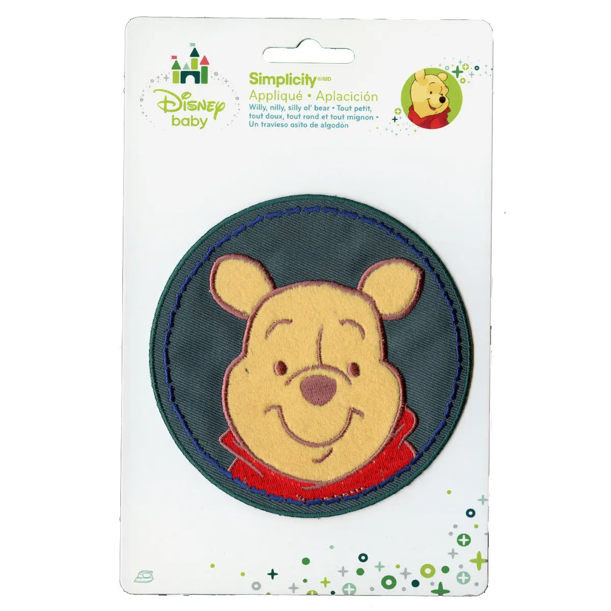 Disney Winnie The Pooh In A Circle Embroidered Applique Iron On Patch - Image 2