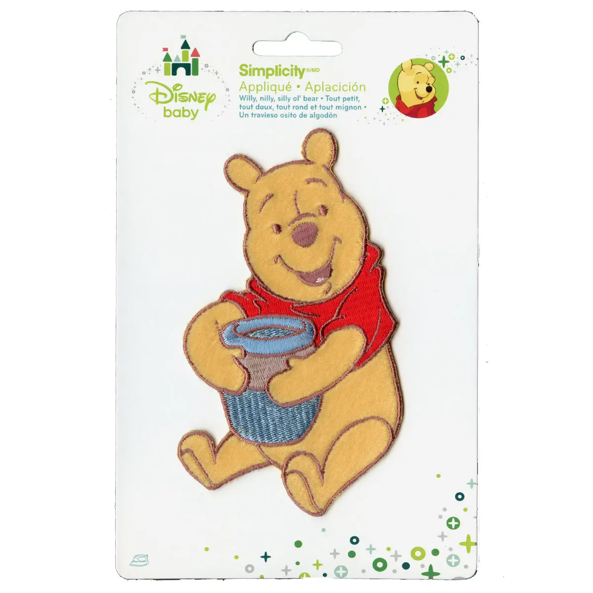 Disney Winnie The Pooh With A Honey Pot Embroidered Applique Iron On Patch - Image 2