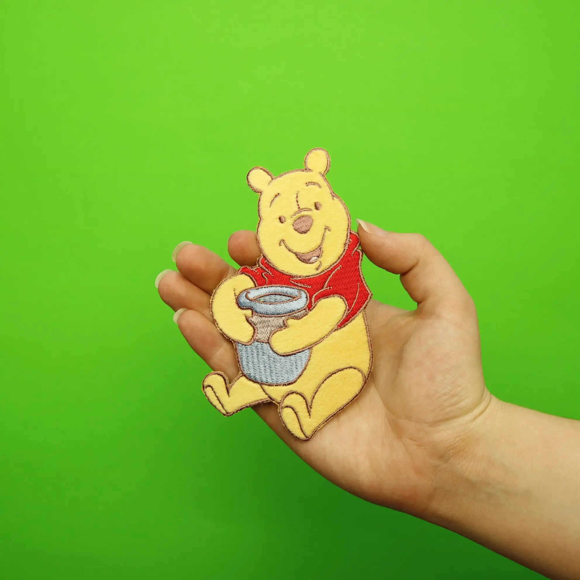 Disney Winnie The Pooh With A Honey Pot Embroidered Applique Iron On Patch - Image 3