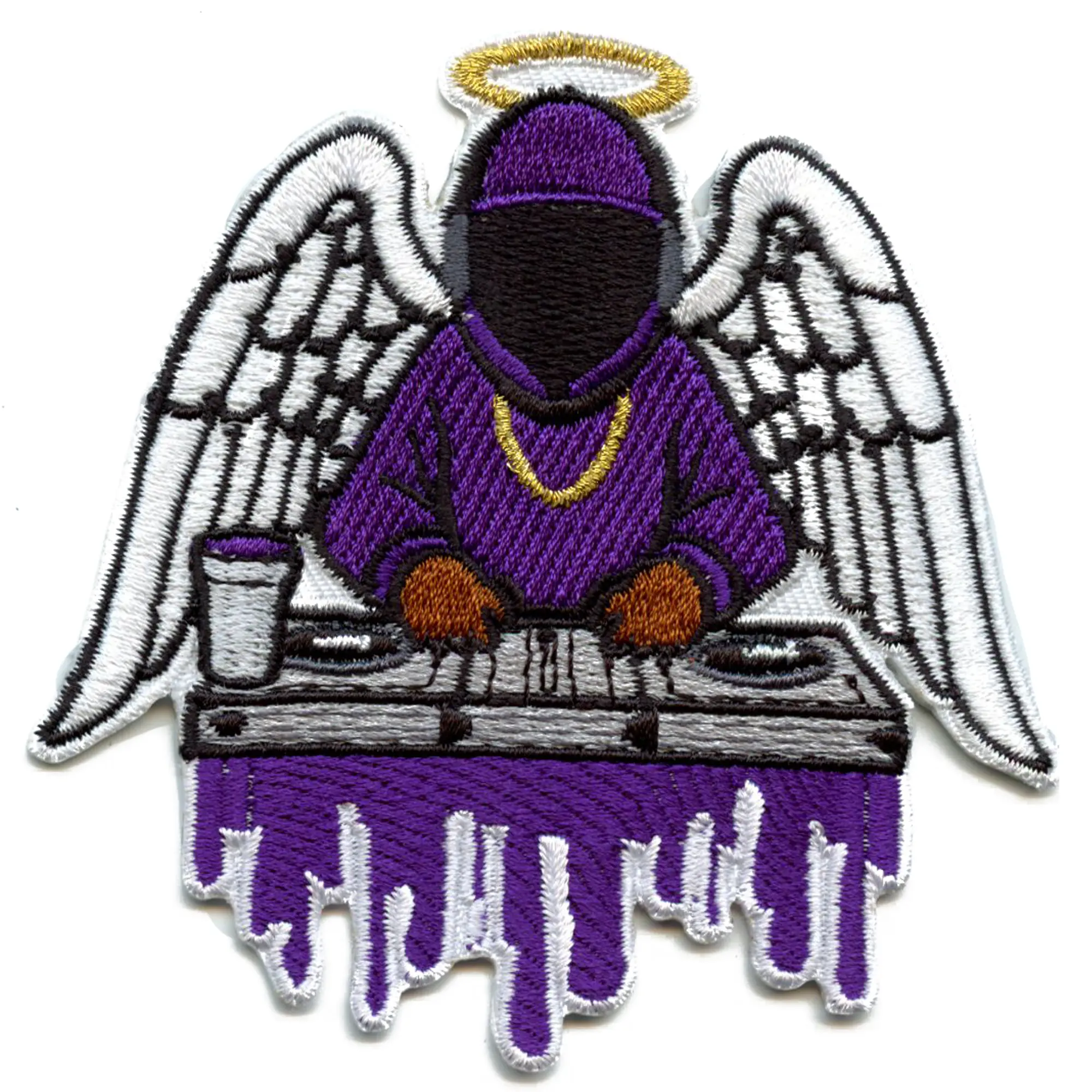 DJ Screw Angel Patch Music Hip-Hop Screwed Up Embroidered Iron on