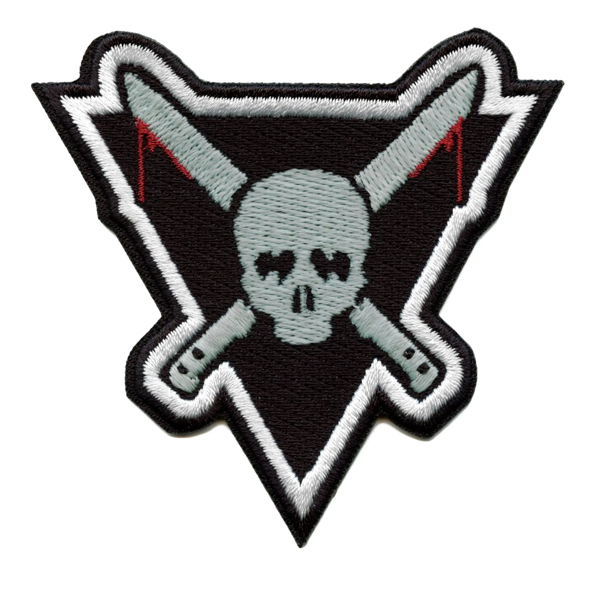 Crossed Bloody Blades Skull Patch EDM Artist Logo Glow In The Dark Embroidered Iron On