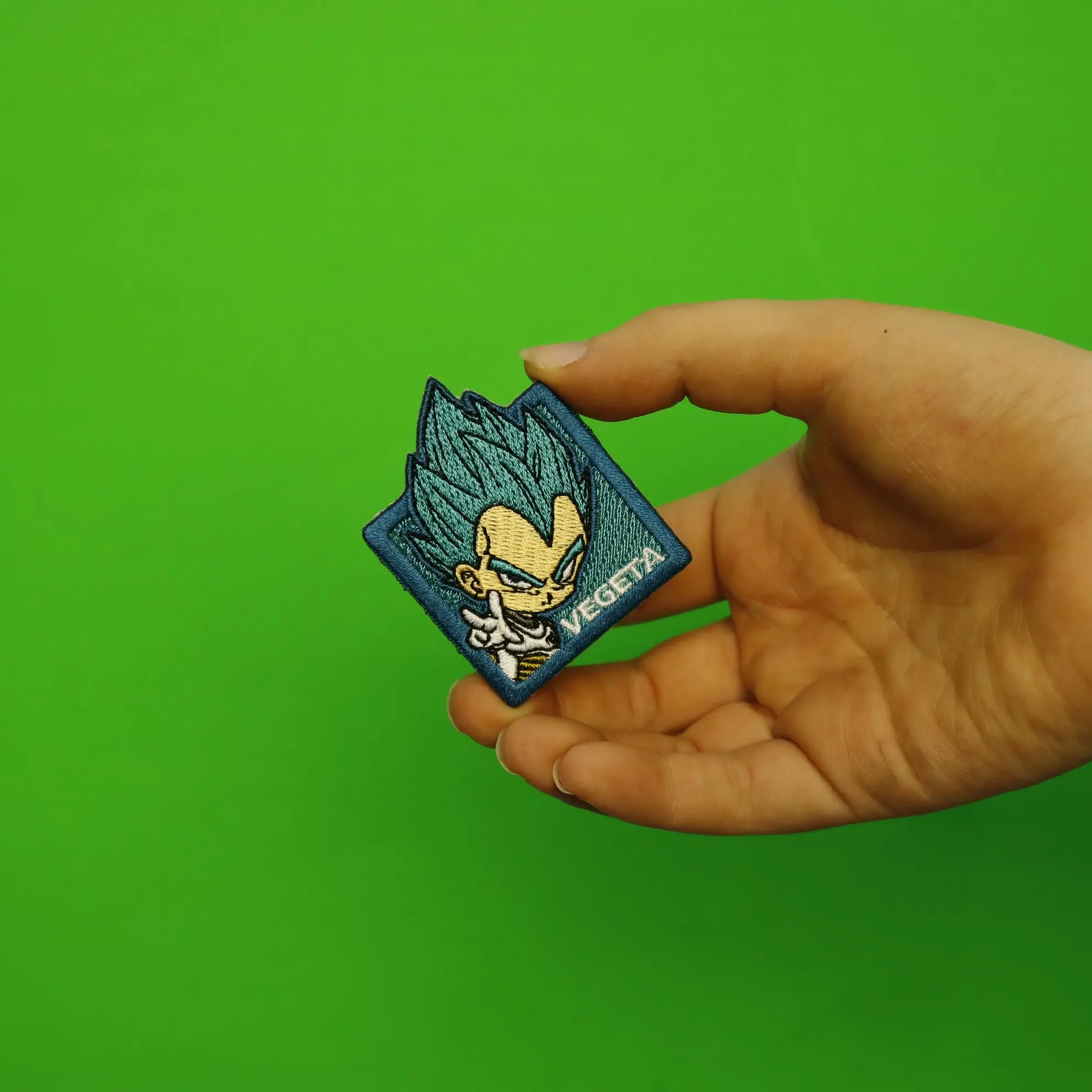 Dragon Ball Z Blue Vegeta Character Square Anime Embroidered Iron On Patch - Image 2