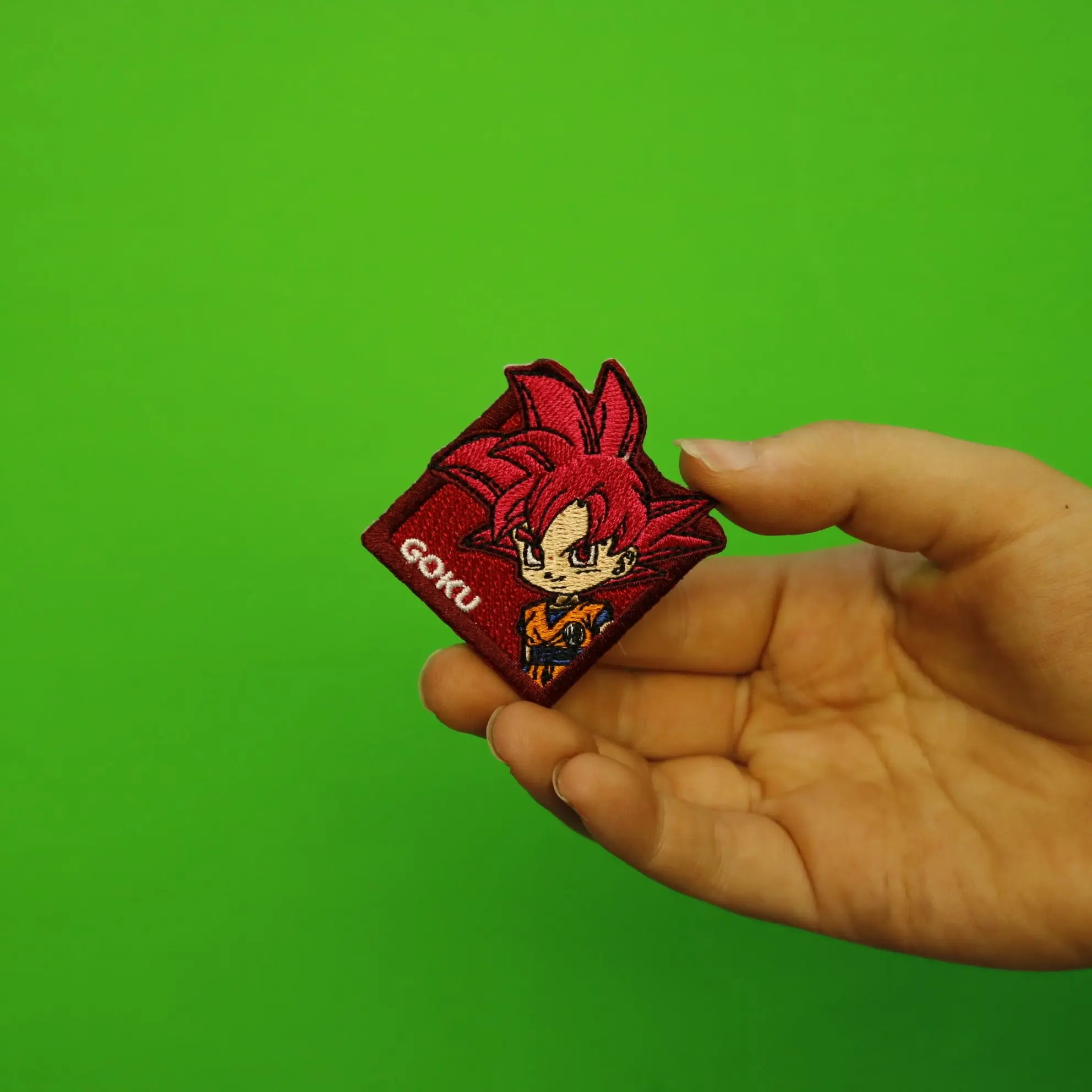 Dragon Ball Z Pink Goku Character Square Anime Embroidered Iron On Patch - Image 2