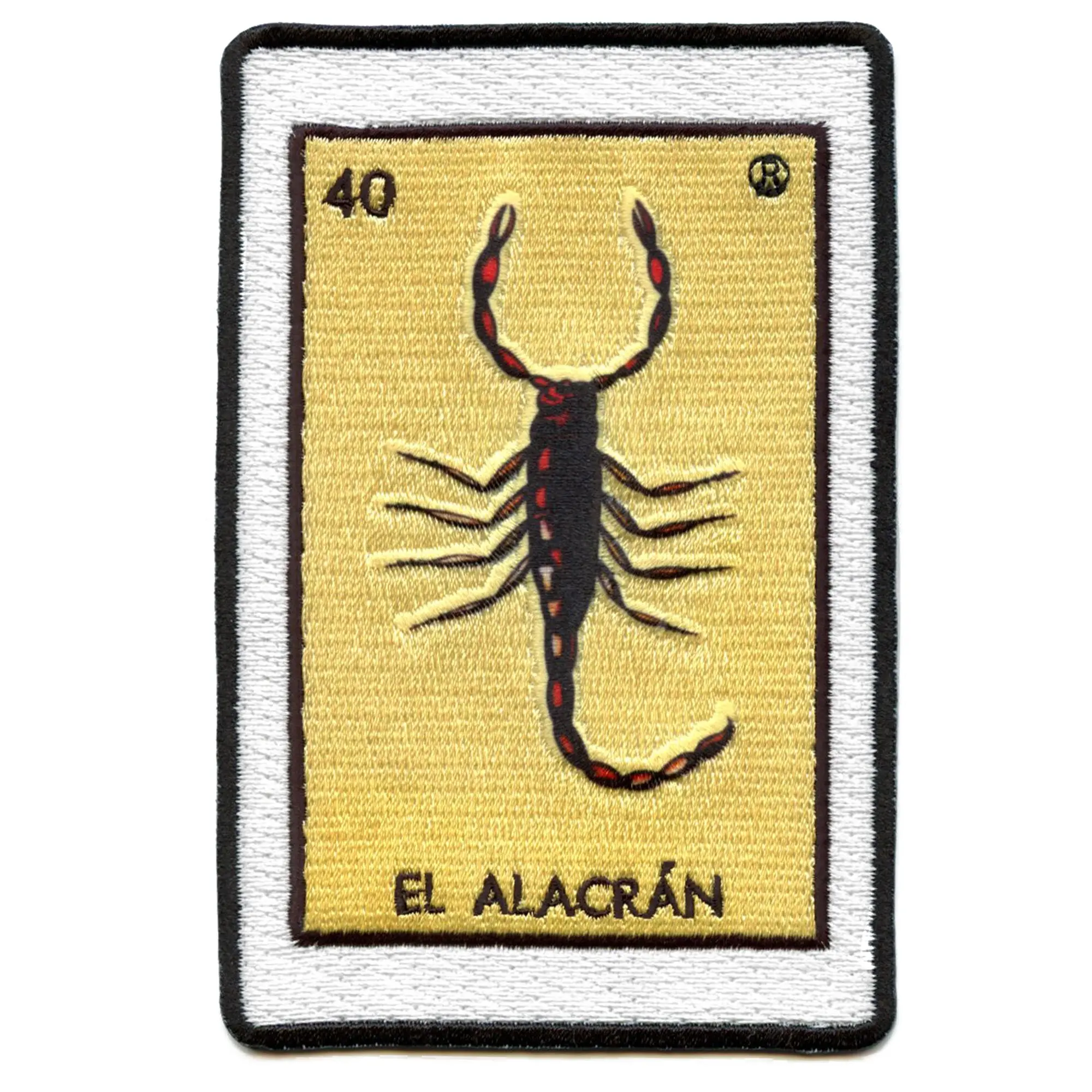 El Alacran 40 Patch Scorpion Mexican Loteria Card Sublimated Embroidery Iron On - Image 2
