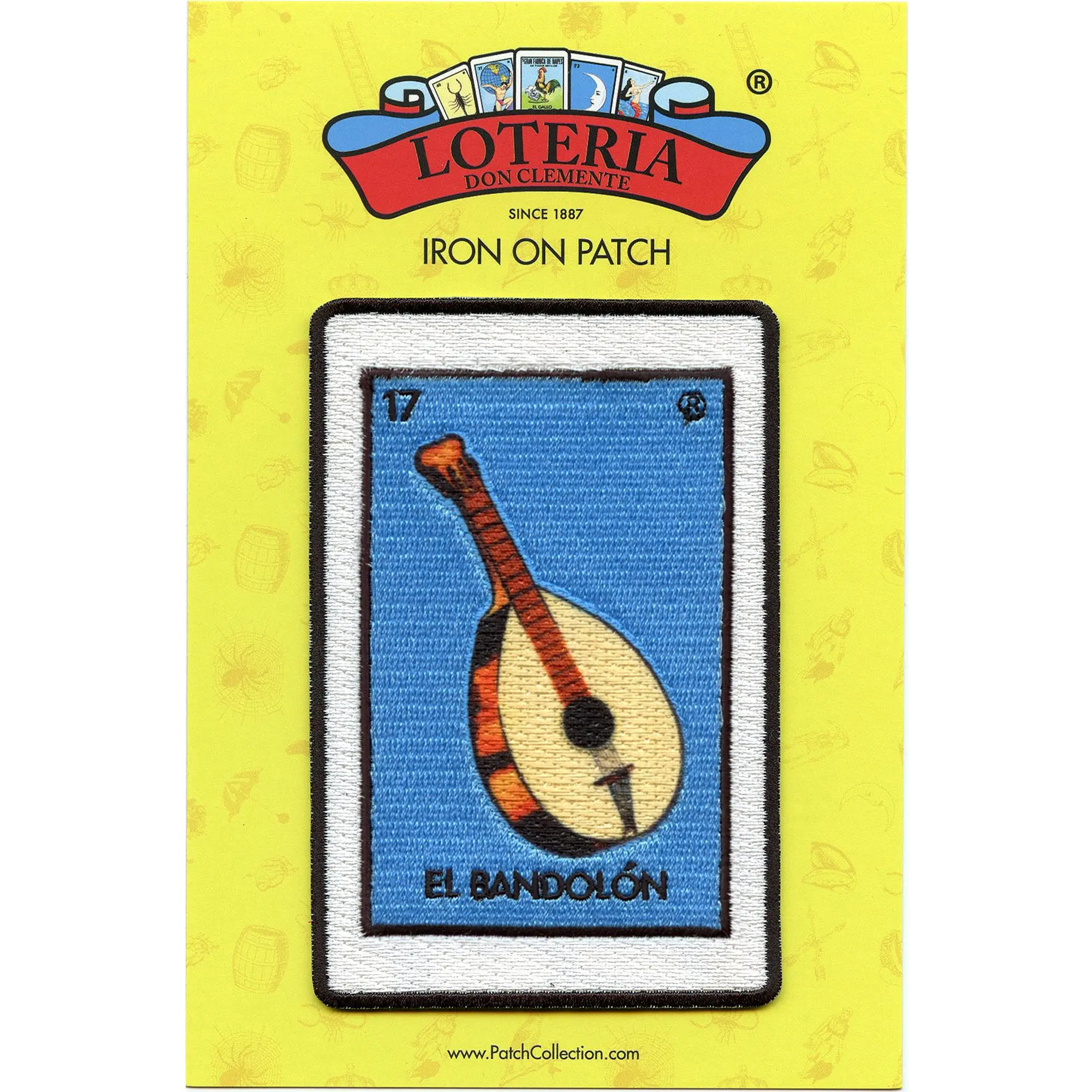 El Bandolon 17 Patch Bandolin Mexican Loteria Card Sublimated Embroidery Iron On