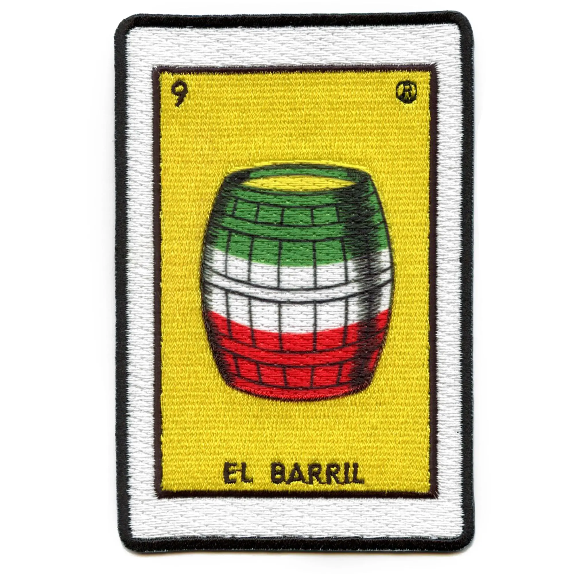 El Barril 9 Patch Barrel Mexican Loteria Card Sublimated Embroidery Iron On - Image 2