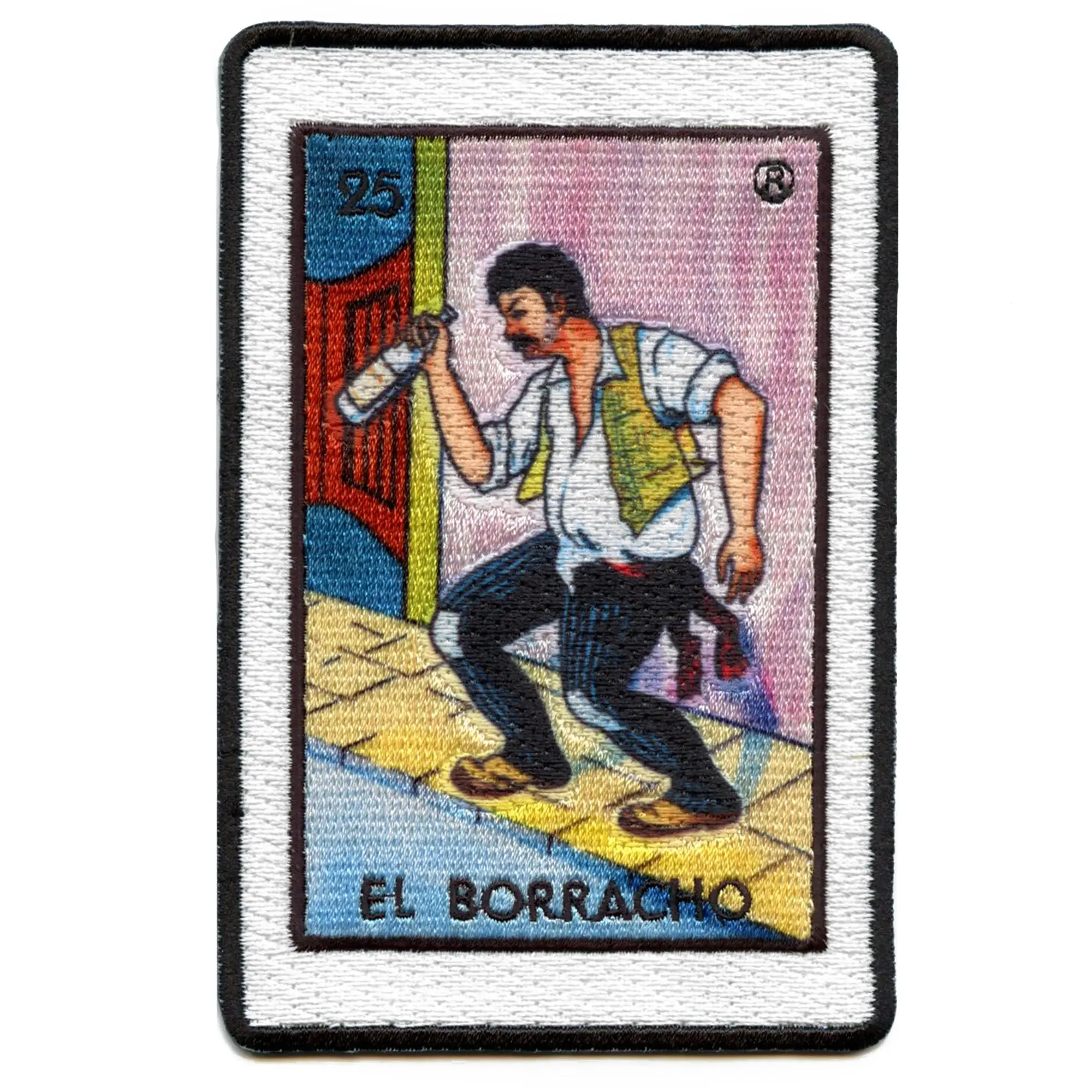 El Borracho 25 Patch Drunk Mexican Loteria Card Sublimated Embroidery Iron On - Image 2