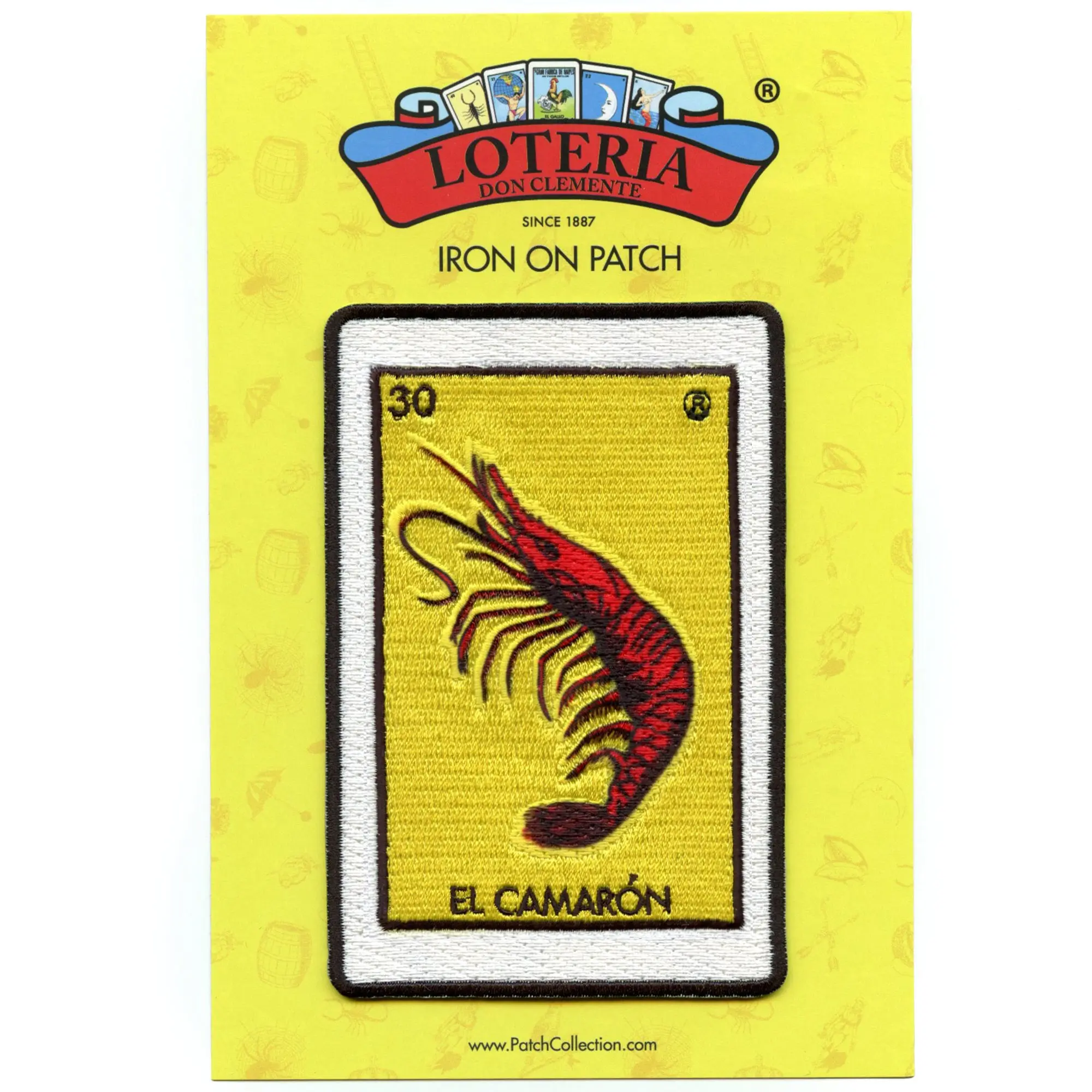 El Camaron 30 Patch Shrimp Mexican Loteria Sublimated Embroidery Iron On