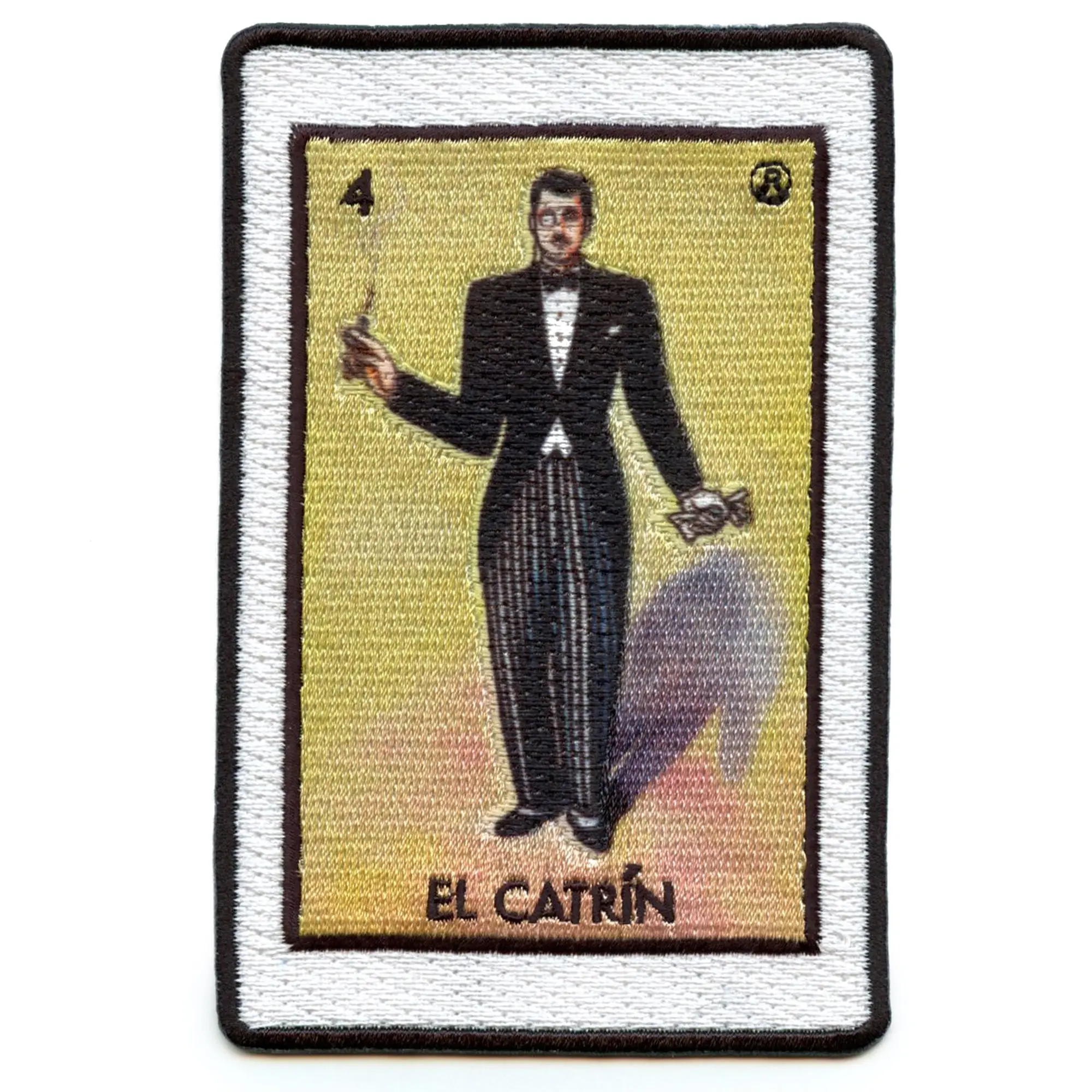 El Catrin 4 Patch Mexican Dandy Loteria Card Sublimated Embroidery Iron On - Image 2