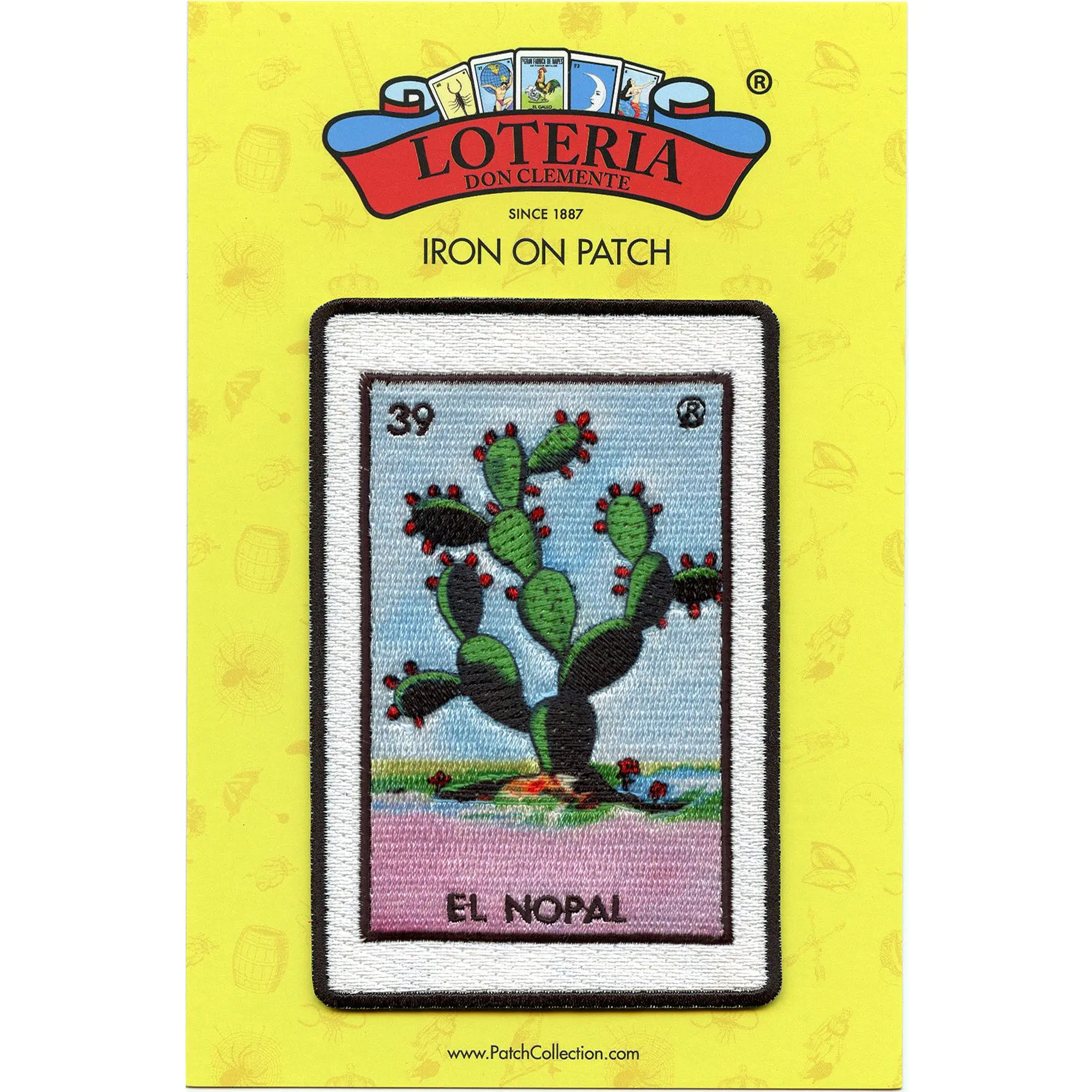 El Nopal 39 Patch Prickly Pear Mexican Loteria Card Sublimated Embroidery Iron On