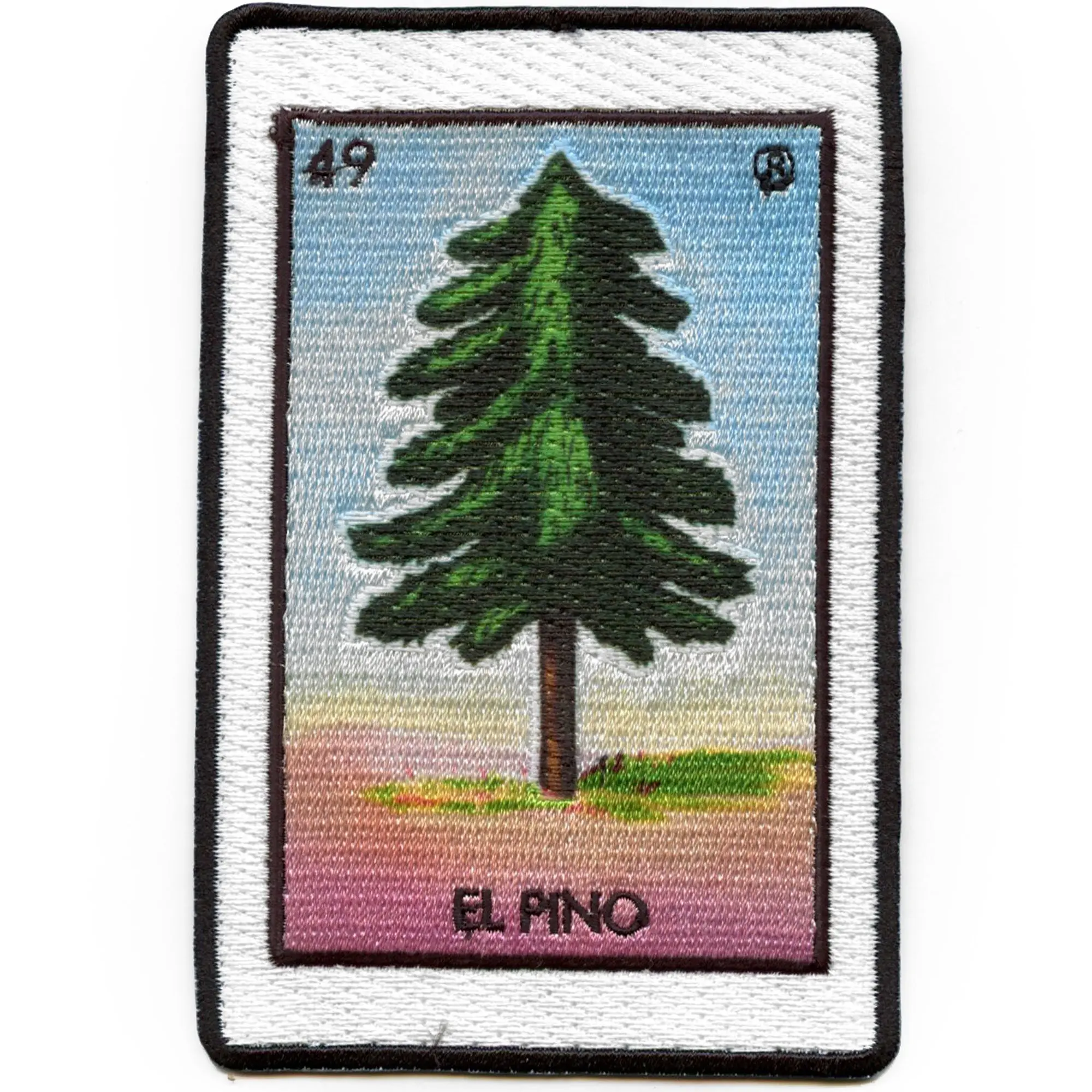 El Pino 49 Patch Pine Tree Mexican Loteria Card Sublimated Embroidery Iron On - Image 2