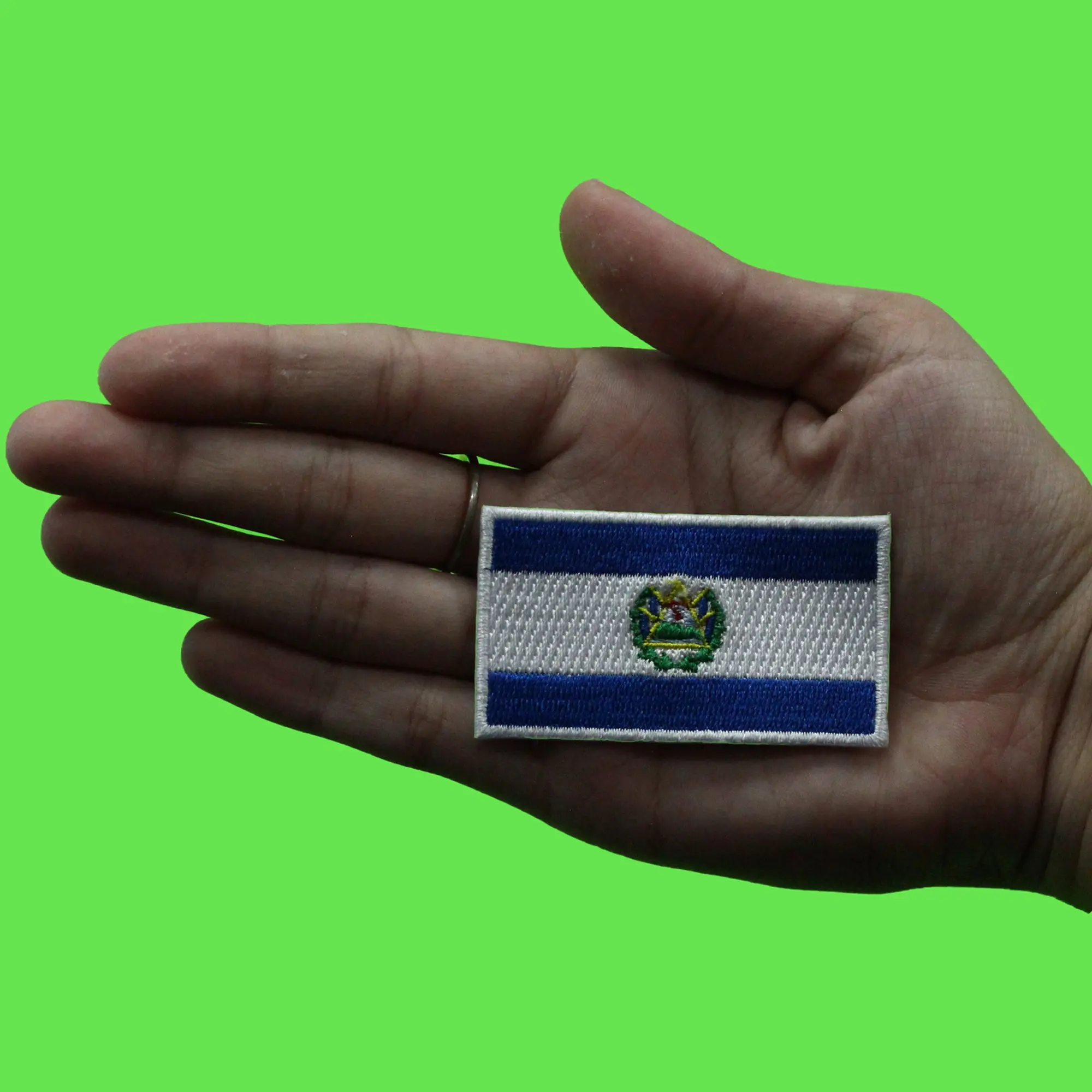 El Salvador Mini Flag Patch Latino Travel Souvenir Embroidered Iron On - Image 2